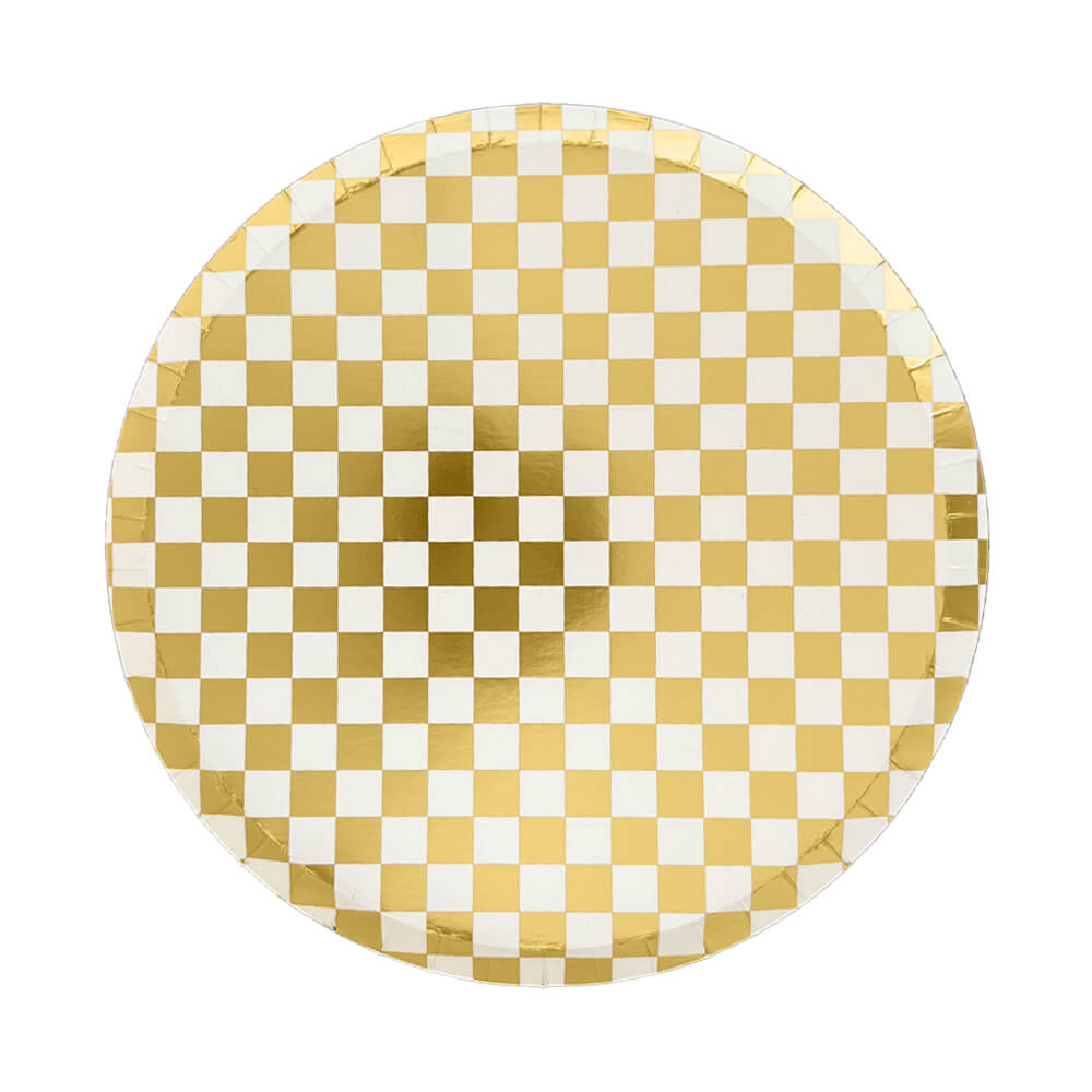 Check It! Gold Clash Paper Dessert Plates 8" - bubblegum market