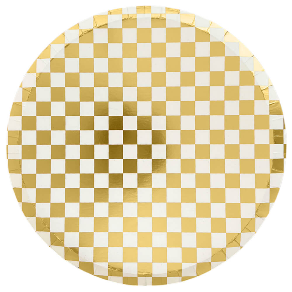Check It! Gold Clash Paper Dinner Plates 10" - bubblegum market