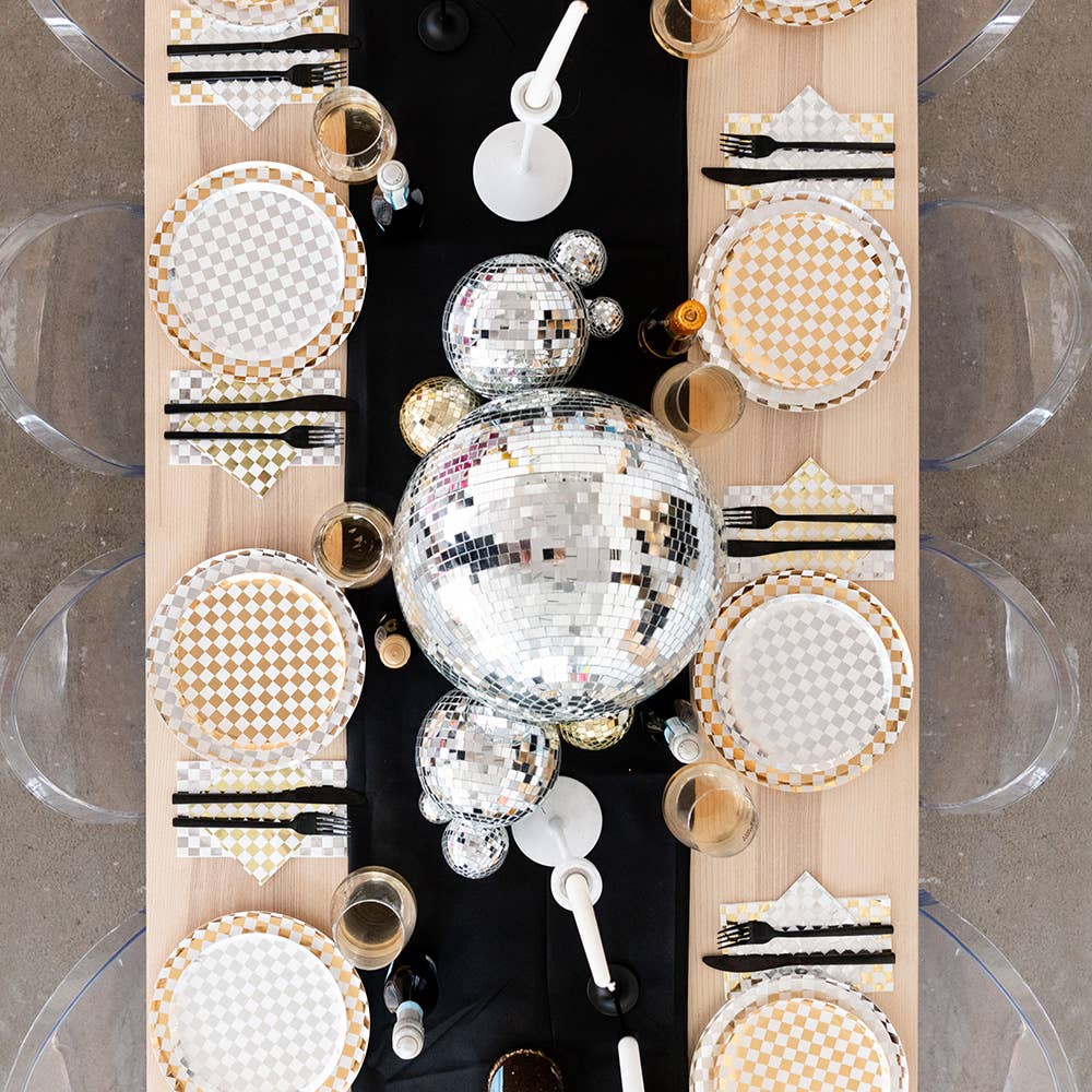 Check It! Gold Clash Paper Dinner Plates 10" - bubblegum market