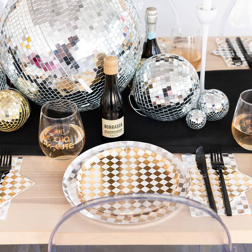 Check It! Gold Clash Paper Dinner Plates 10" - bubblegum market