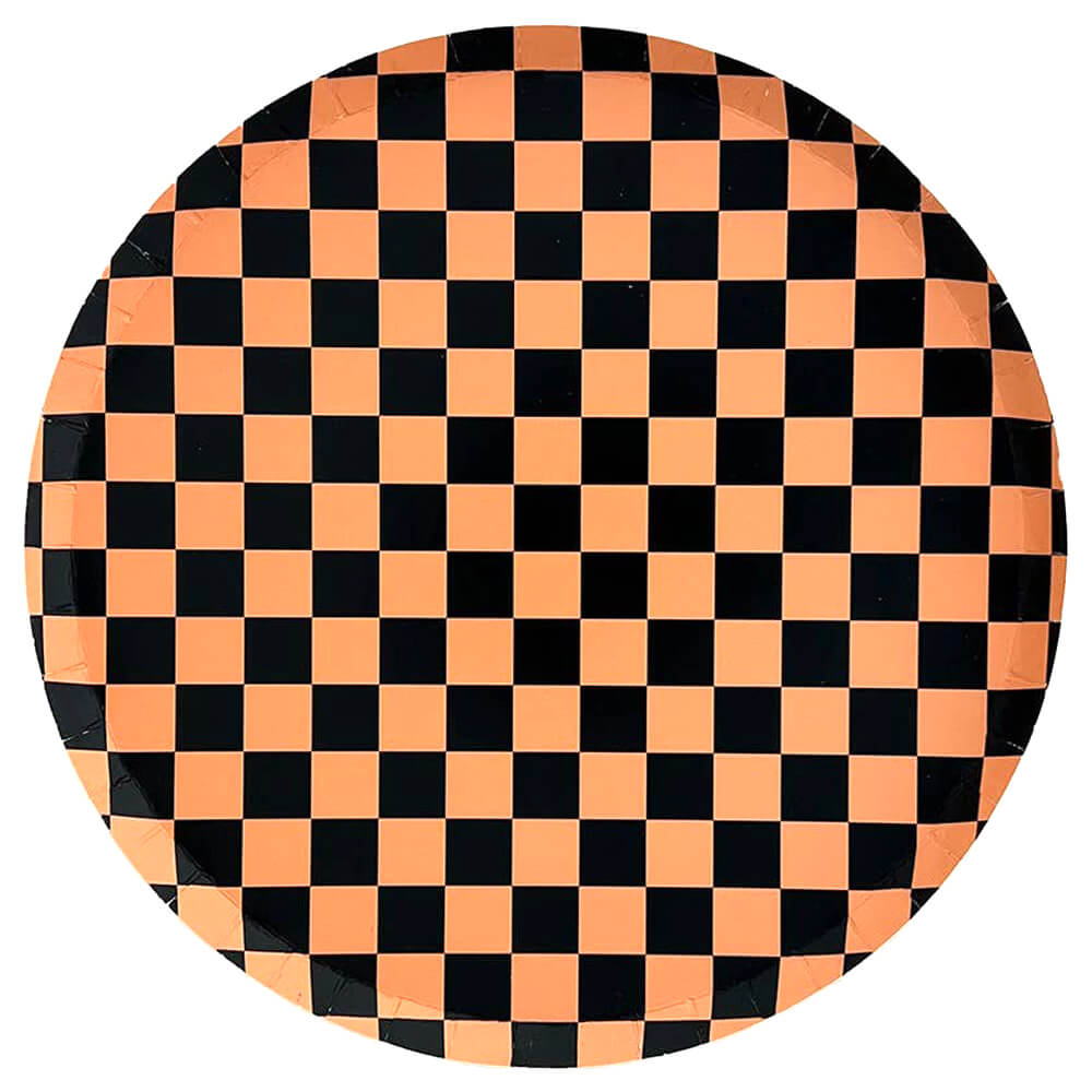 check-it-orange-black-checkered-halloween-large-dinner-plates