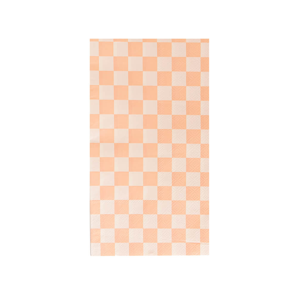 check-it-peaches-n-cream-checkered-guest-napkins-neutral-peach