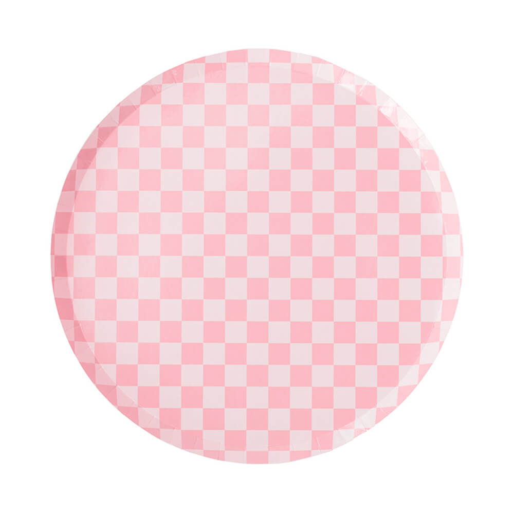 check-it-tickle-me-pink-checkered-dessert-party-plates-jollity-co