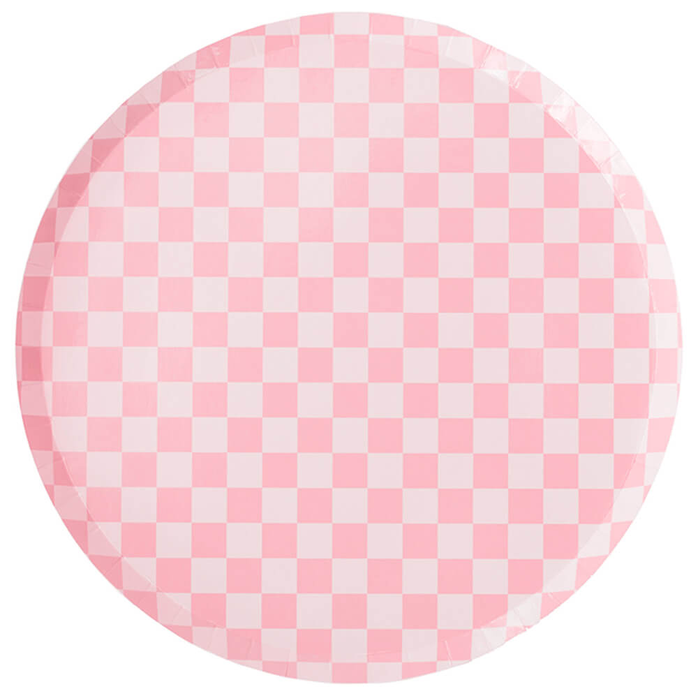 check-it-tickle-me-pink-checkered-dinner-party-plates-jollity-co