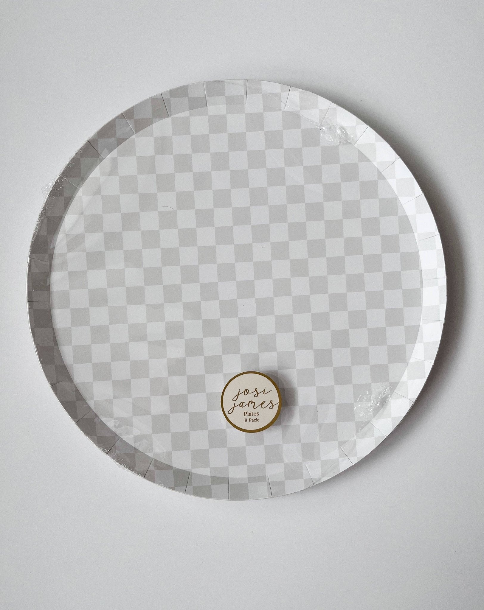 Checkered Light Gray Dinner Plates 10.25" - bubblegum market