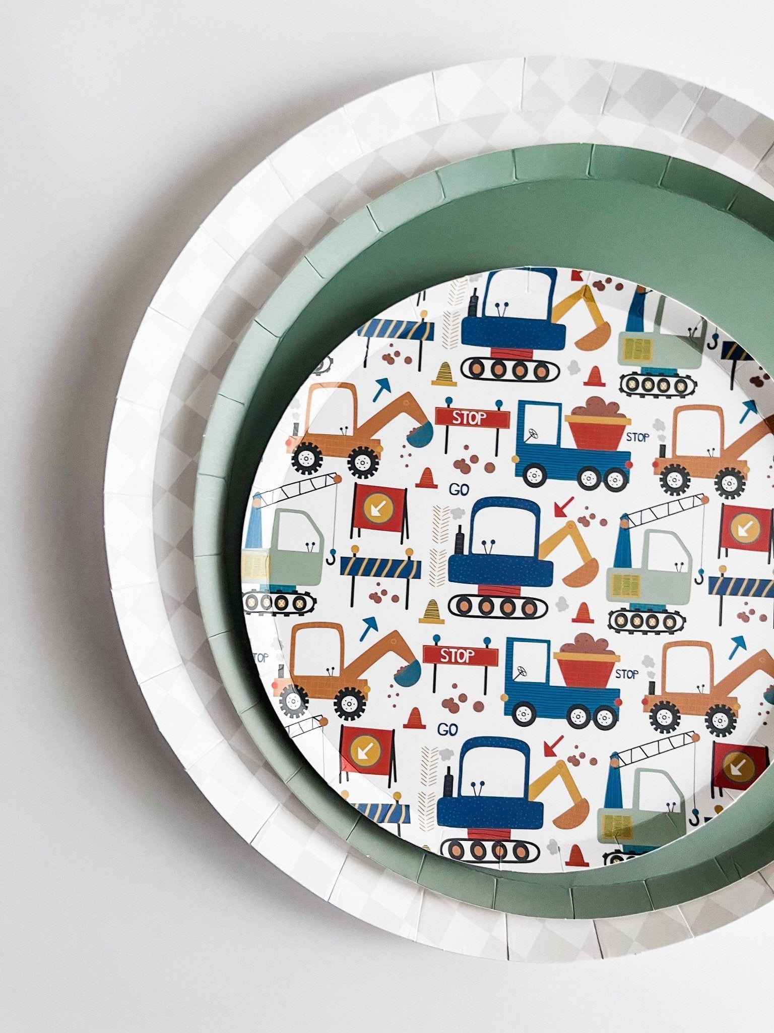 Checkered Light Gray Dinner Plates 10.25" - bubblegum market