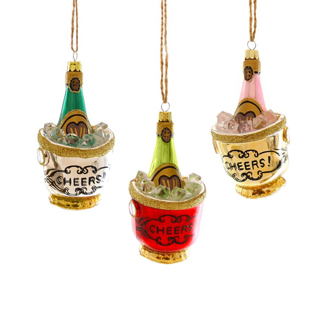Cheers Champagne Bucket Ornament 4.25" - bubblegum market