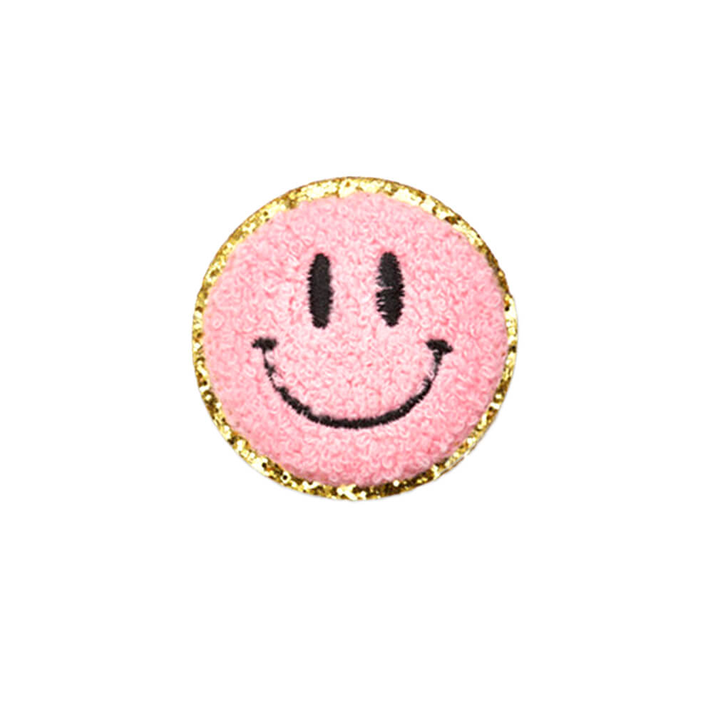 chenille-pink-happy-smiley-face-sticker-patch-backpack-party-favor-easter-basket-filler-stocking-stuffer-embroidered