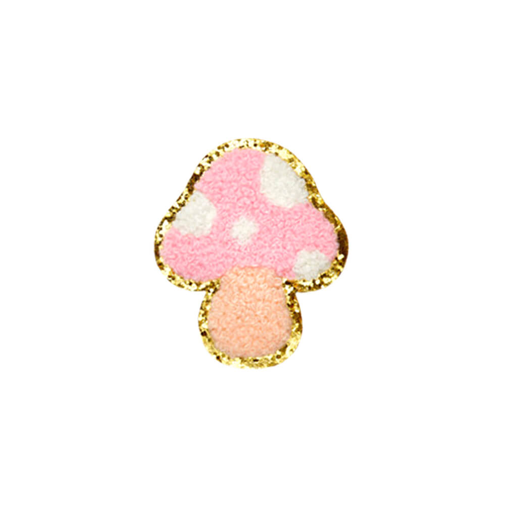 chenille-pink-mushroom-sticker-patch-backpack-party-favor-easter-basket-filler-stocking-stuffer-embroidered