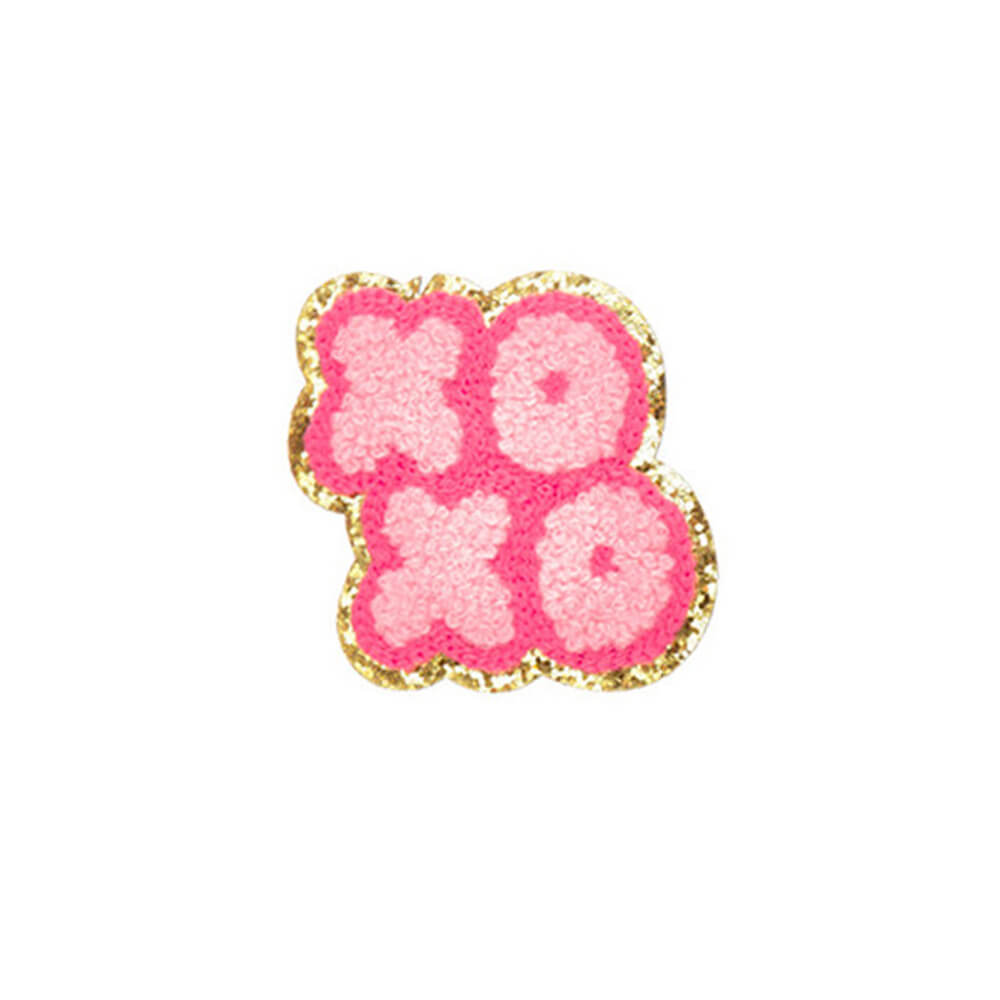 chenille-pink-xo-xoxo-valentines-day-love-hugs-kisses-sticker-patch-backpack-party-favor-easter-basket-filler-stocking-stuffer-embroidered