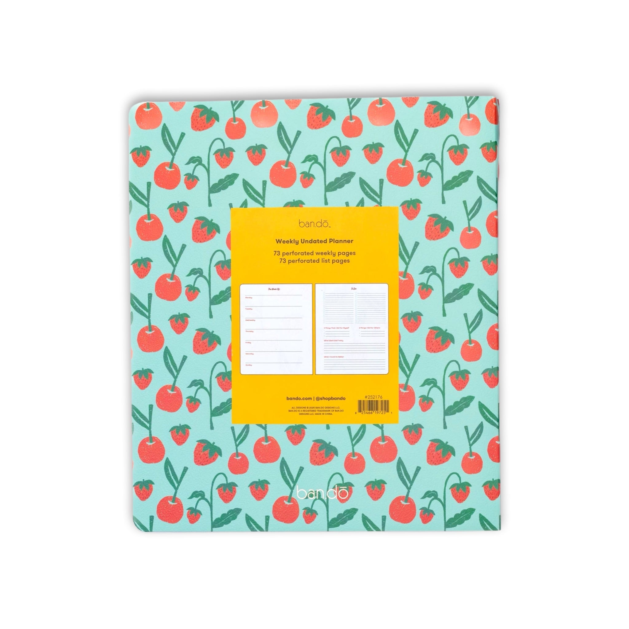 Cherries & Strawberries Undated Weekly Planner - bubblegum market