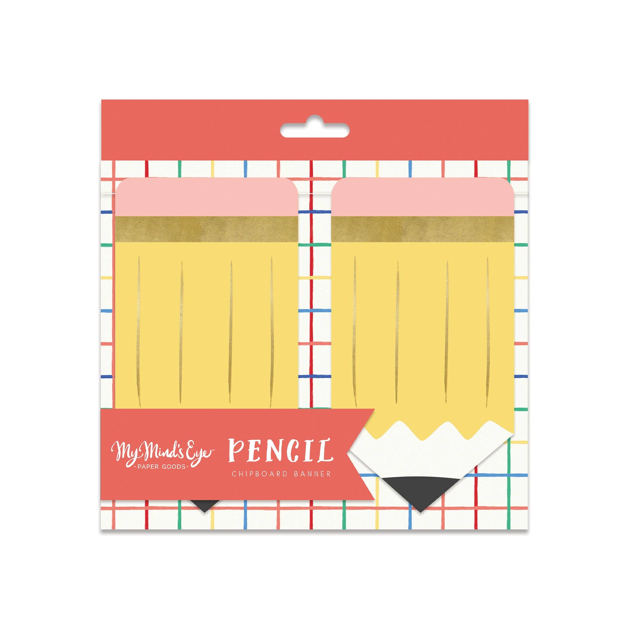 Chipboard Pencil Banner - bubblegum market