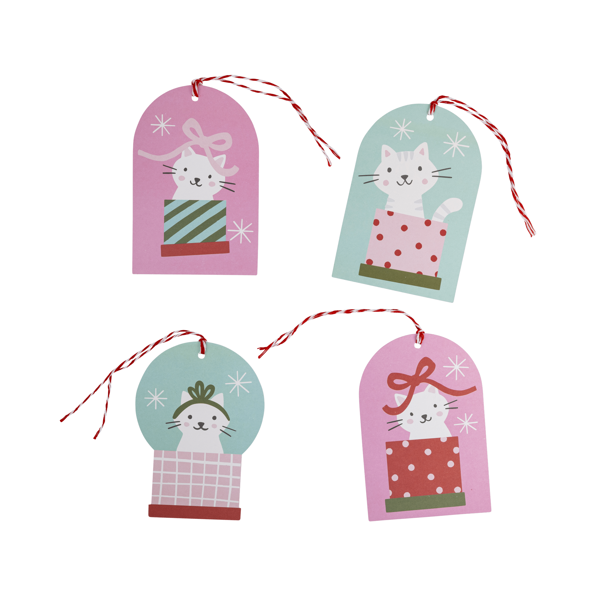 Christmas Cat Gift Tag Set (16ct) - bubblegum market