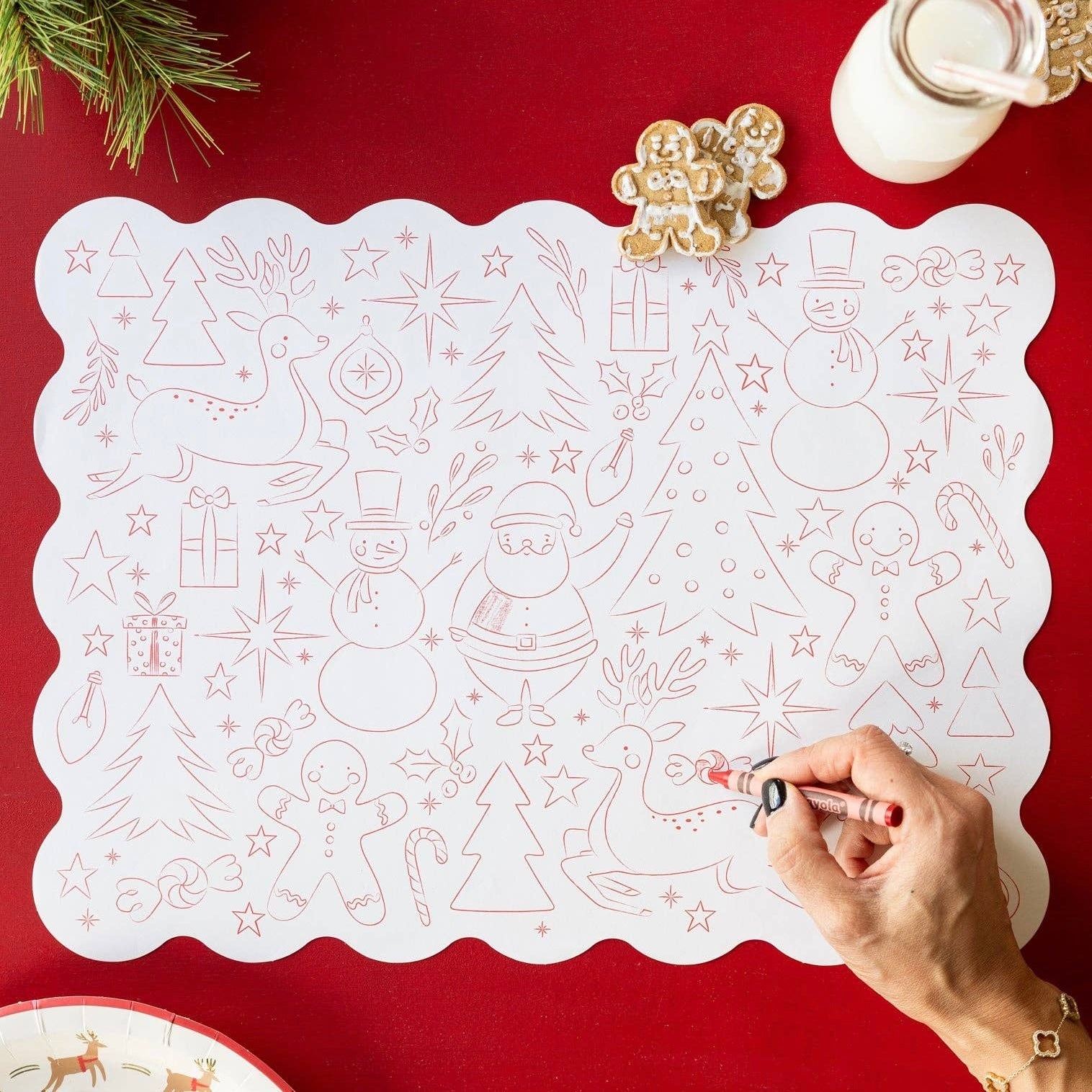 Christmas Coloring Activity Placemat - bubblegum market