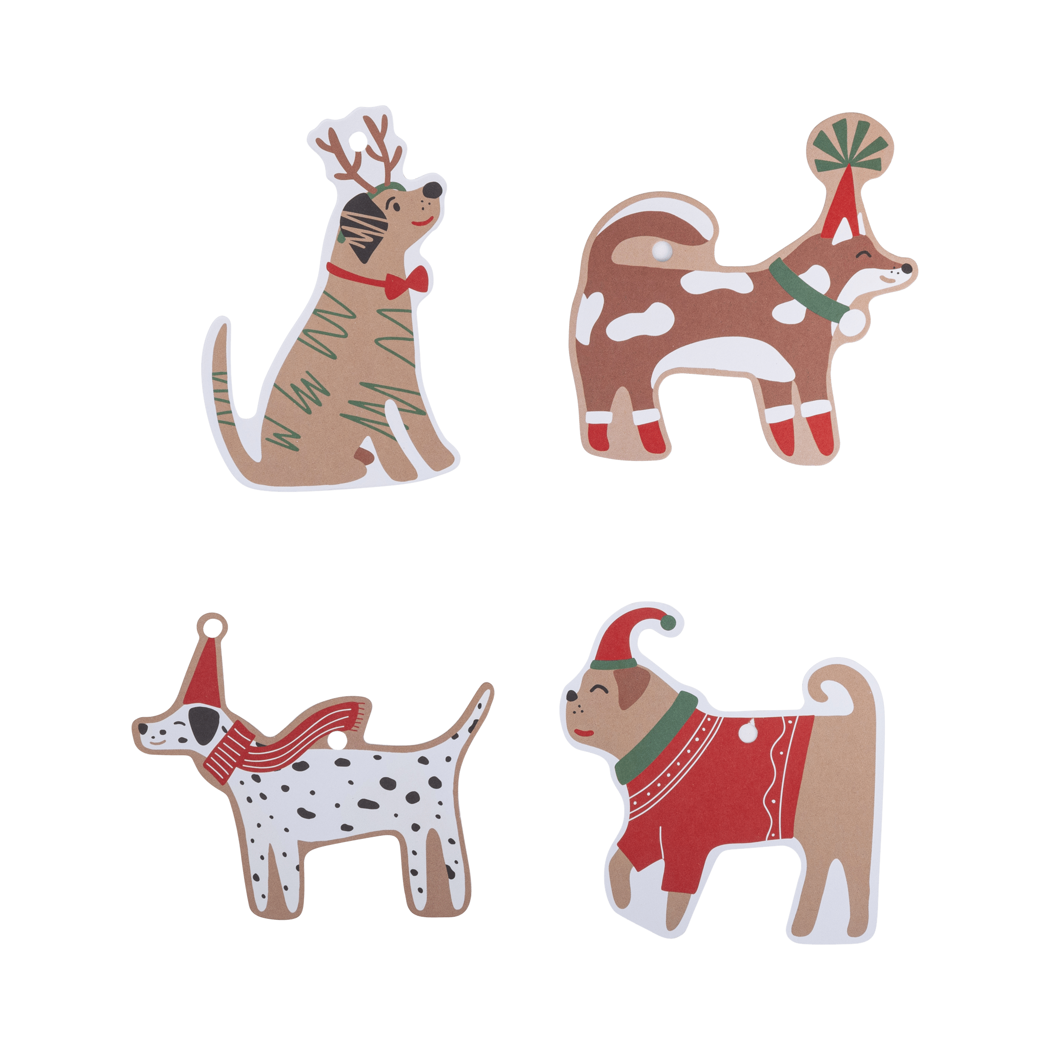 Christmas Dogs Gift Tag Set (16ct) - bubblegum market