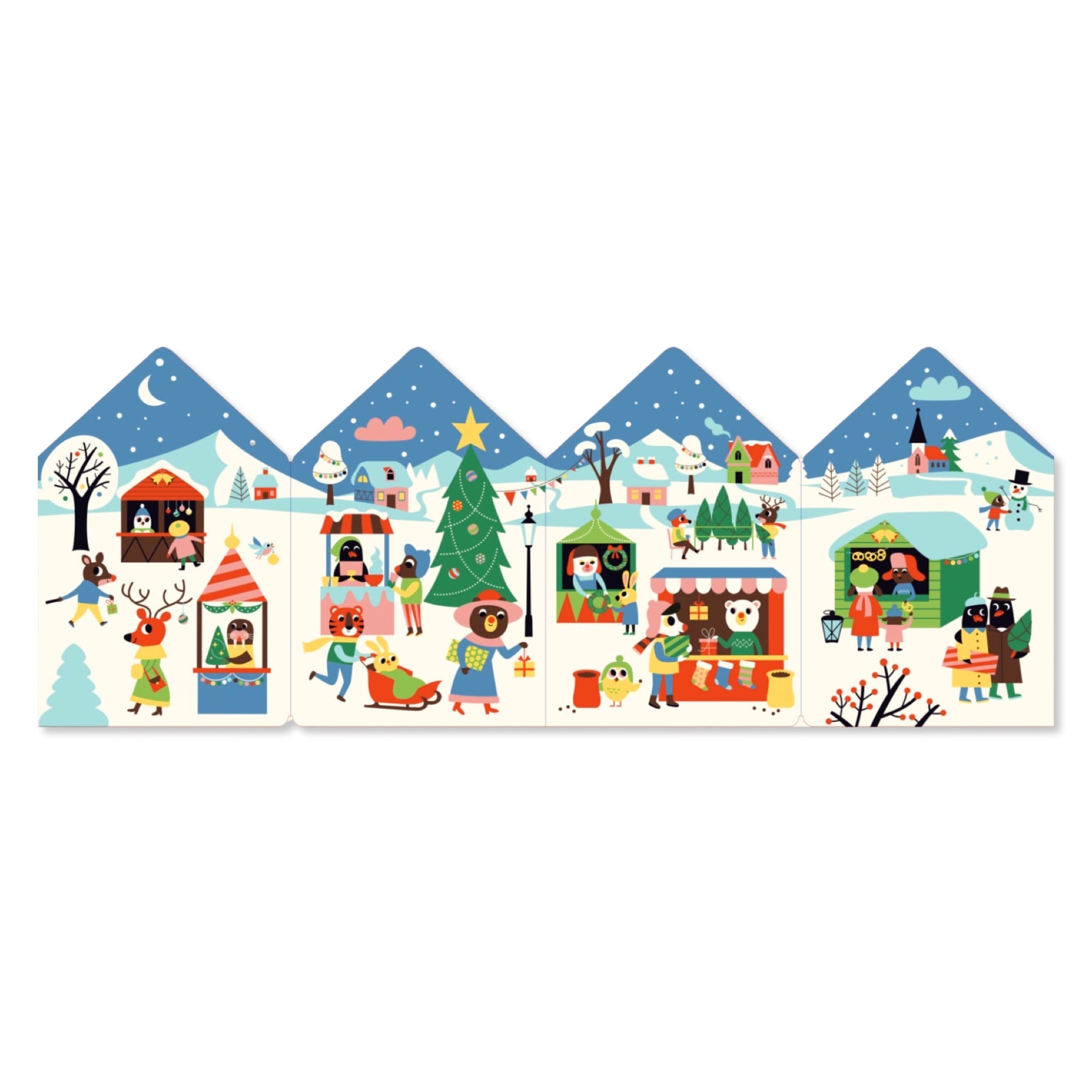 Christmas Street: A Fold - Out, Lift - the - Flap ABC Board Book - bubblegum market