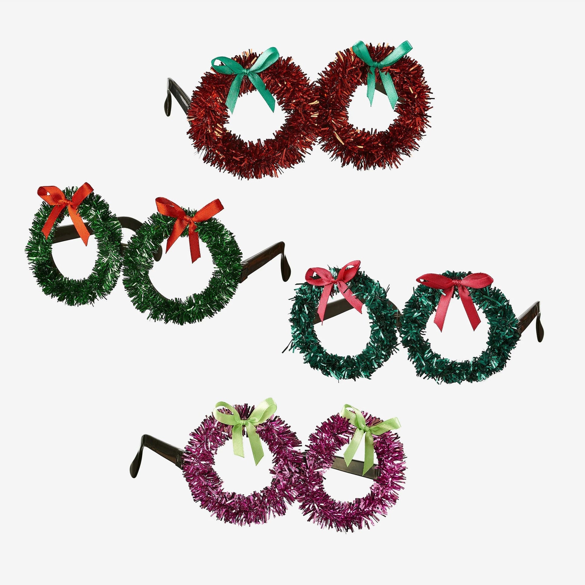 Christmas Tinsel Wreath Glasses - bubblegum market