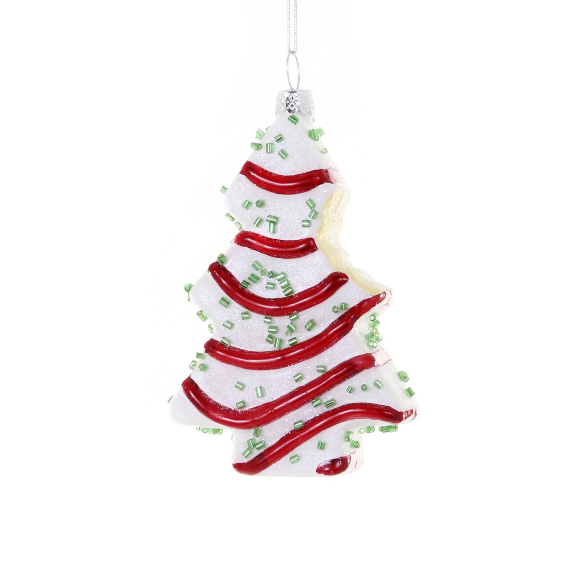 Christmas Tree Cake w/ Bite Ornament 4" - bubblegum market