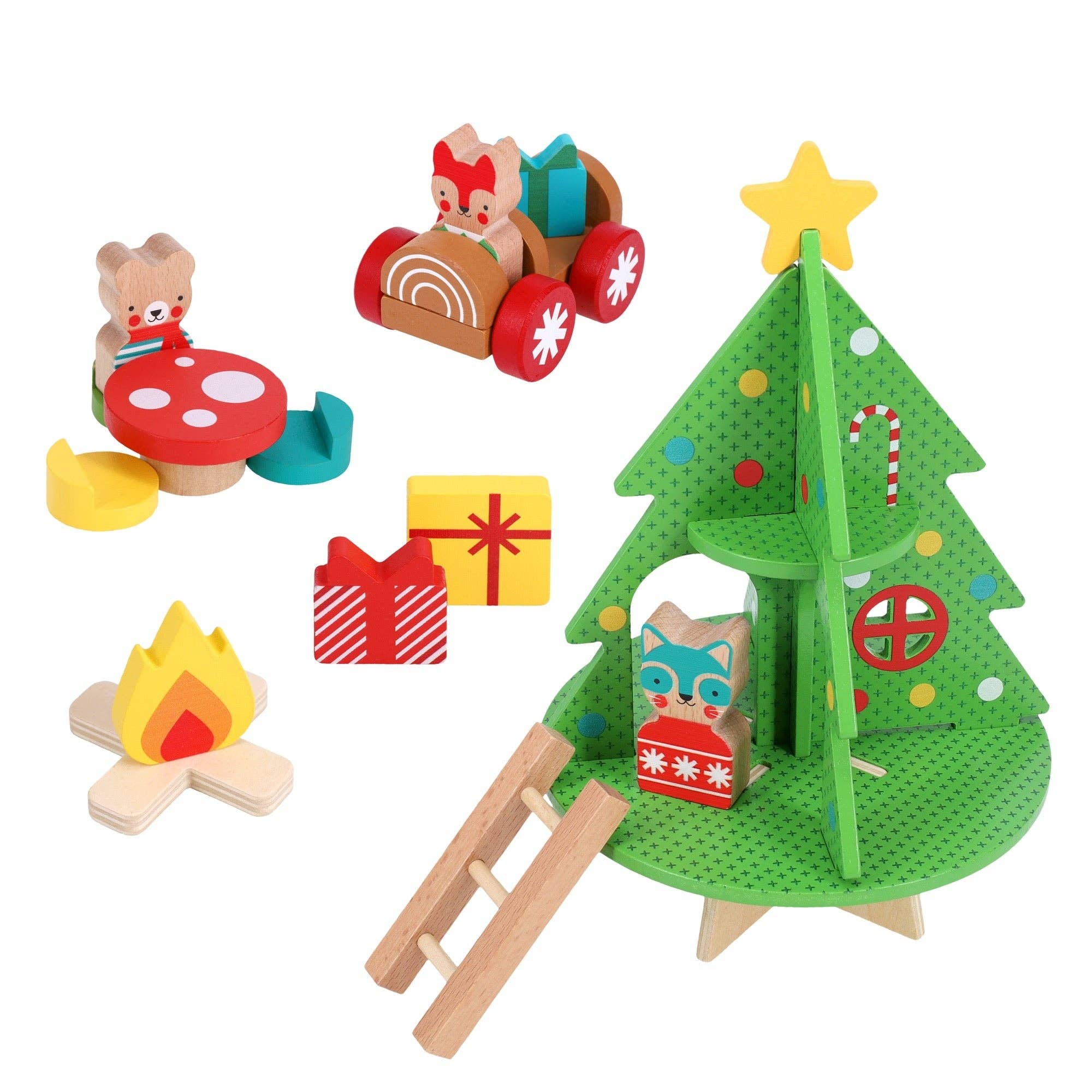 Christmas Treehouse Wooden Play Set - bubblegum market