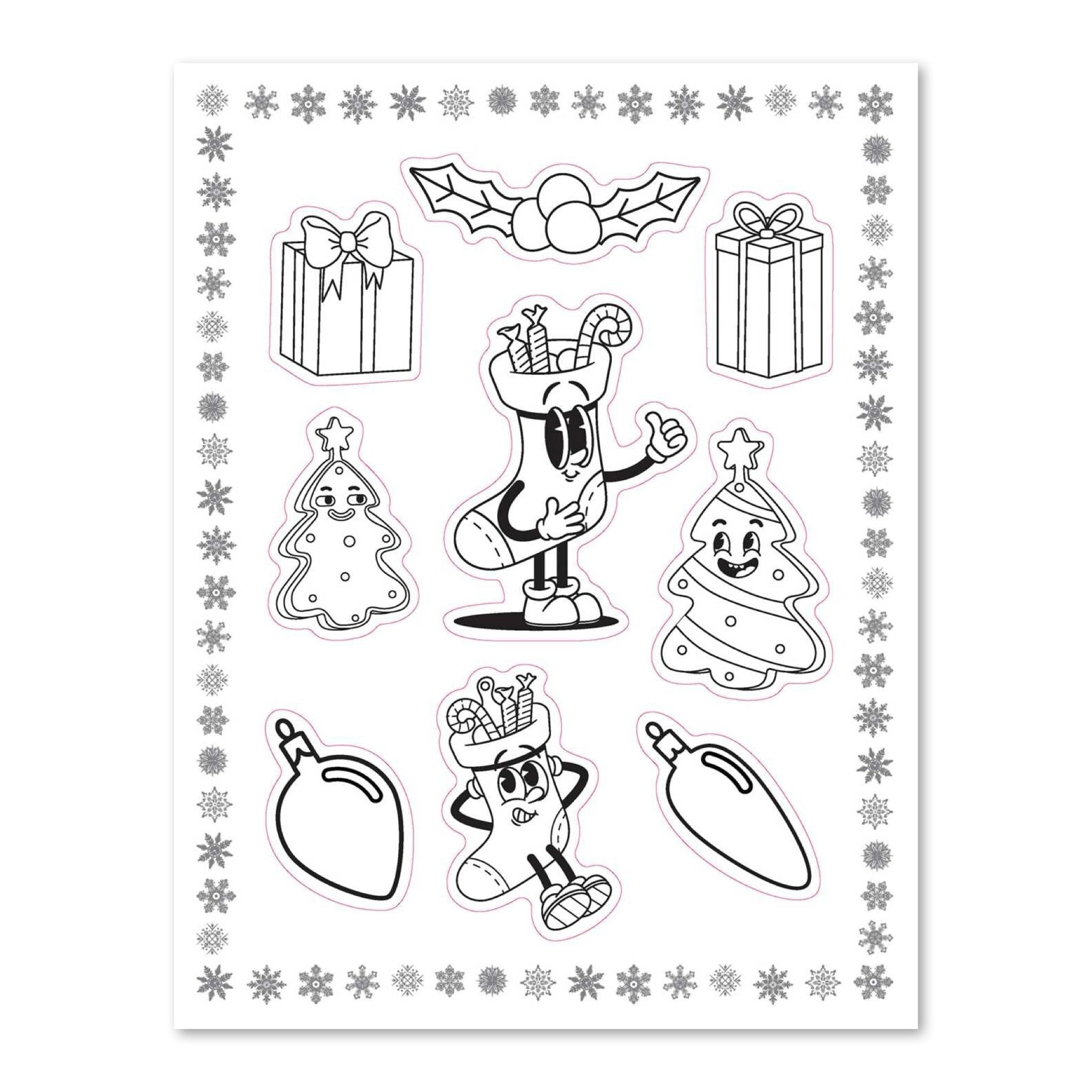 Christmas Vibes Coloring Stickers - bubblegum market