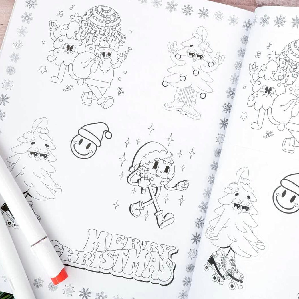 Christmas Vibes Coloring Stickers - bubblegum market