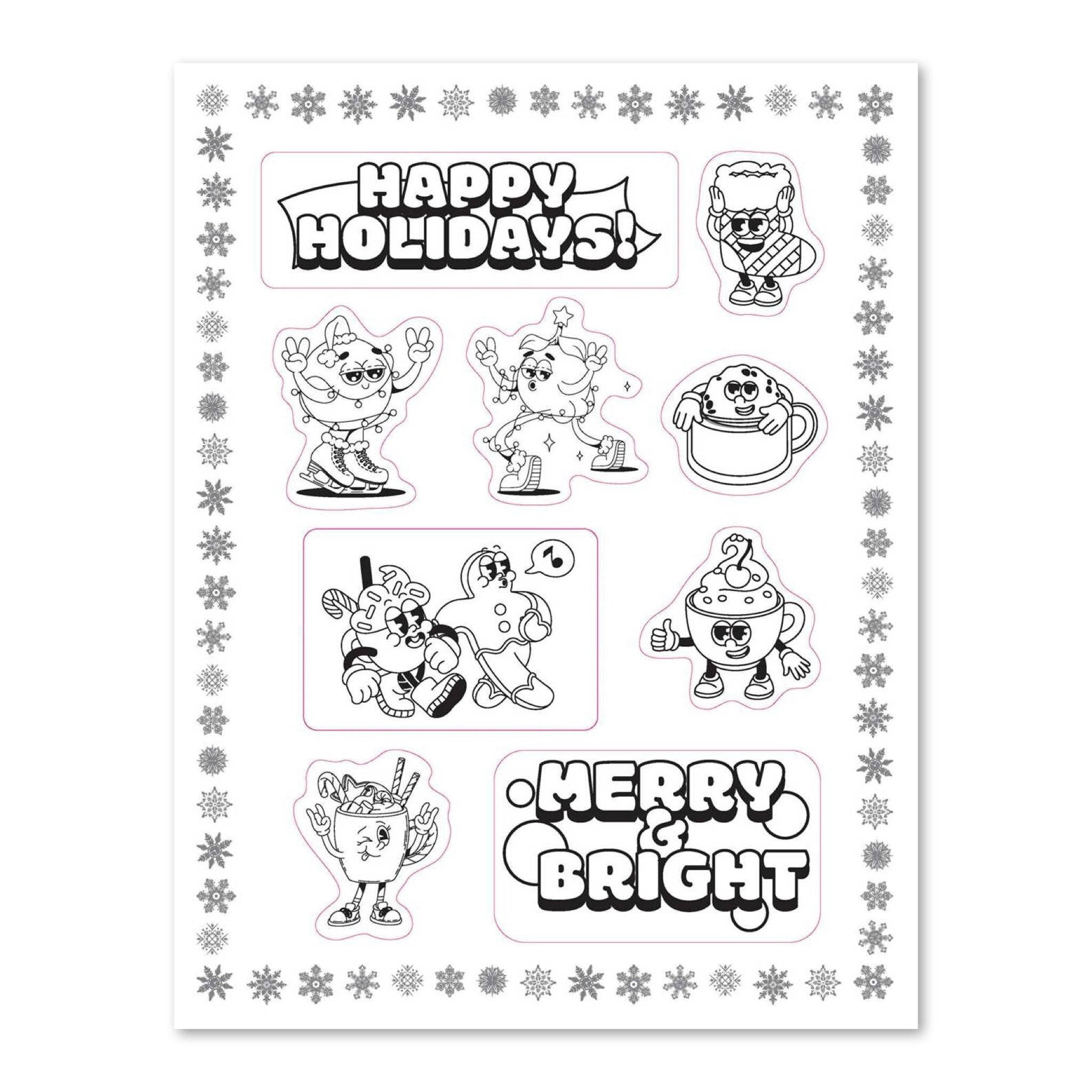 Christmas Vibes Coloring Stickers - bubblegum market