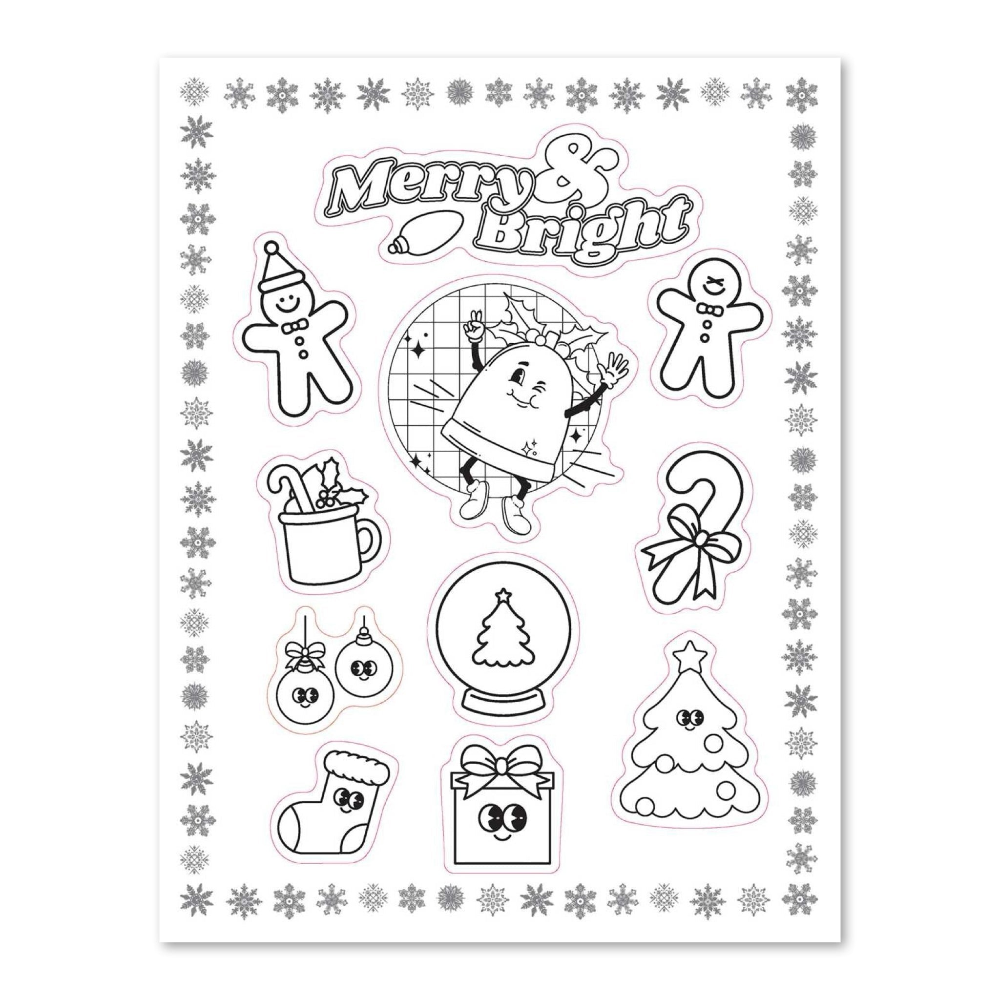 Christmas Vibes Coloring Stickers - bubblegum market