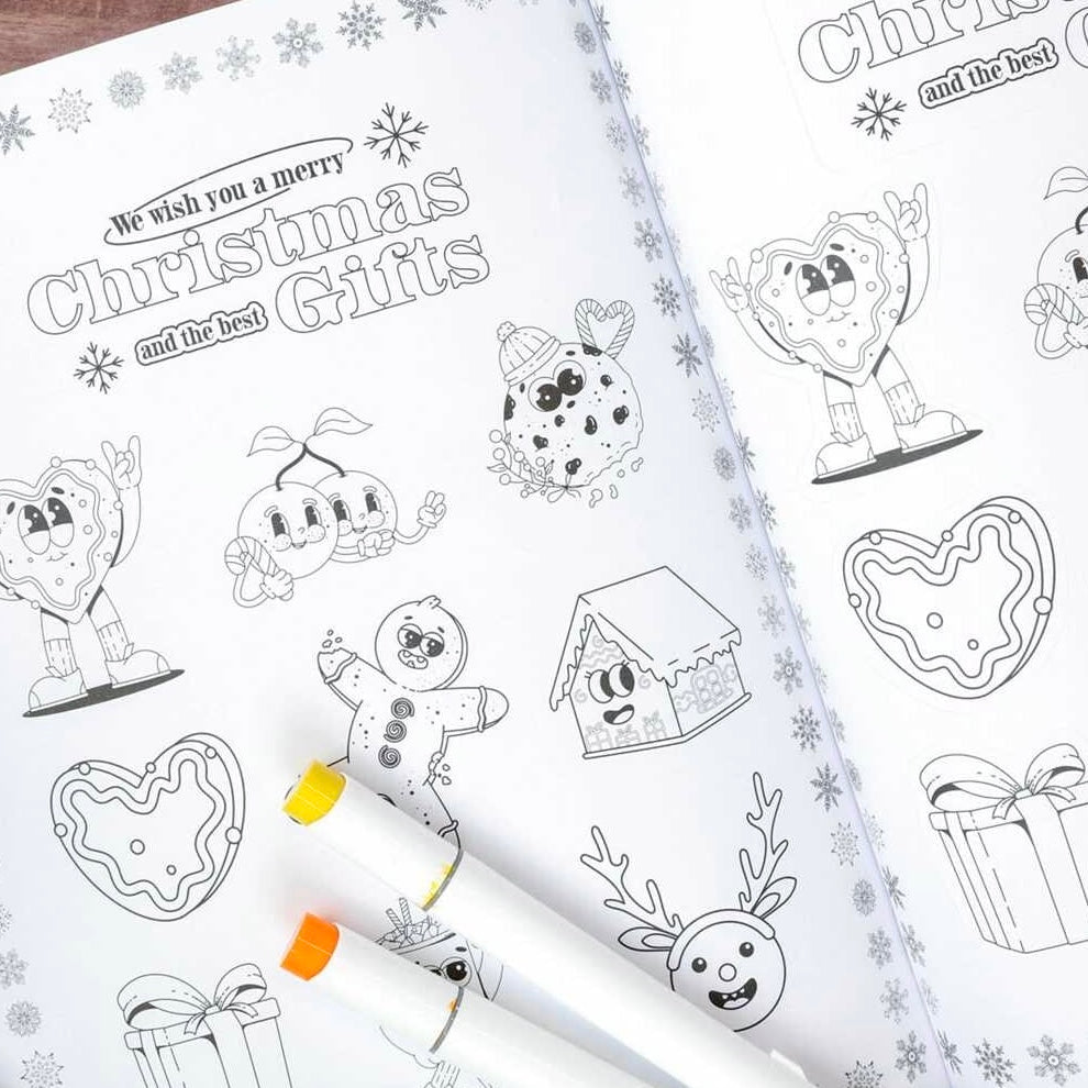 Christmas Vibes Coloring Stickers - bubblegum market