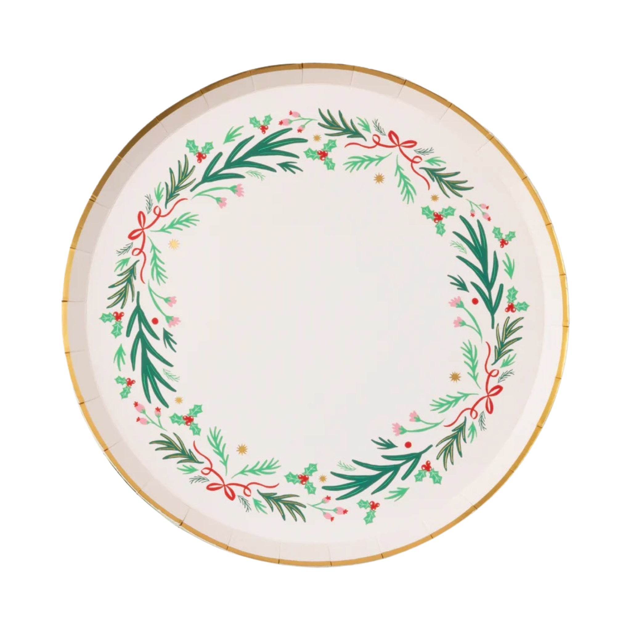 Christmas Wreath Dessert Plates 8" - bubblegum market