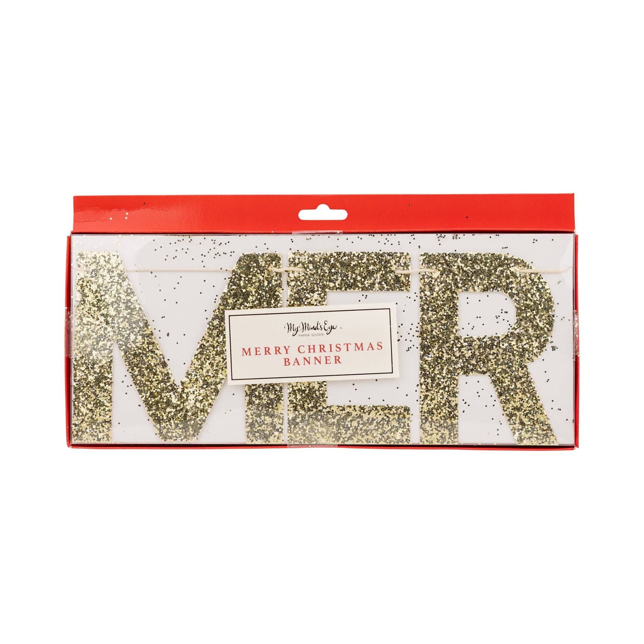 Chunky Gold Glitter Merry Christmas Banner - bubblegum market