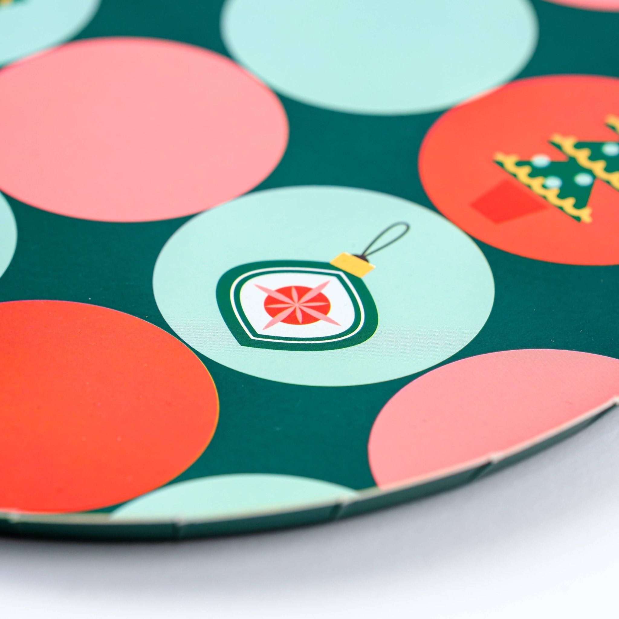 Circles Christmas Party Paper Dessert Plates 8.5" - bubblegum market