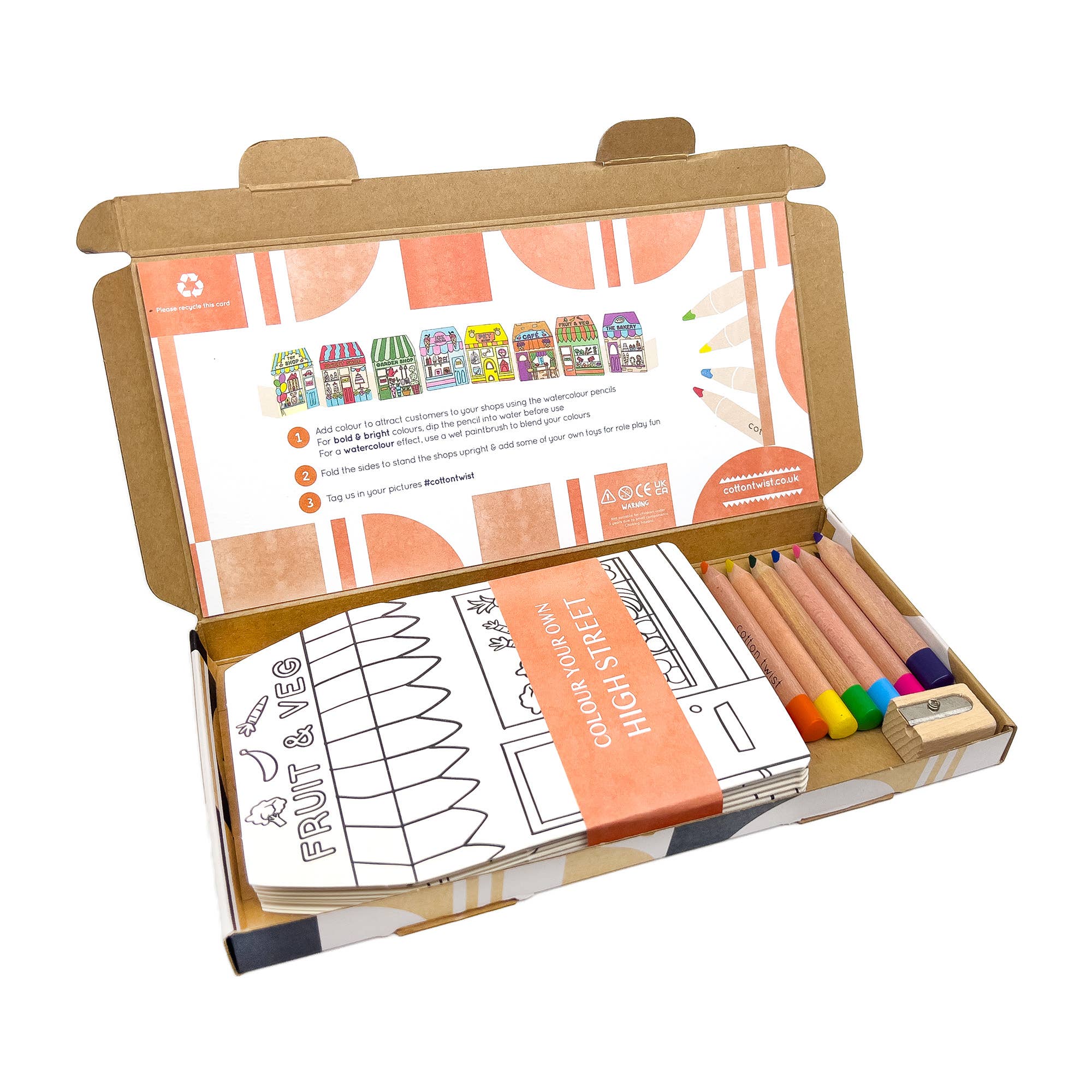 Color Your Own High Street Shops Kit - bubblegum market