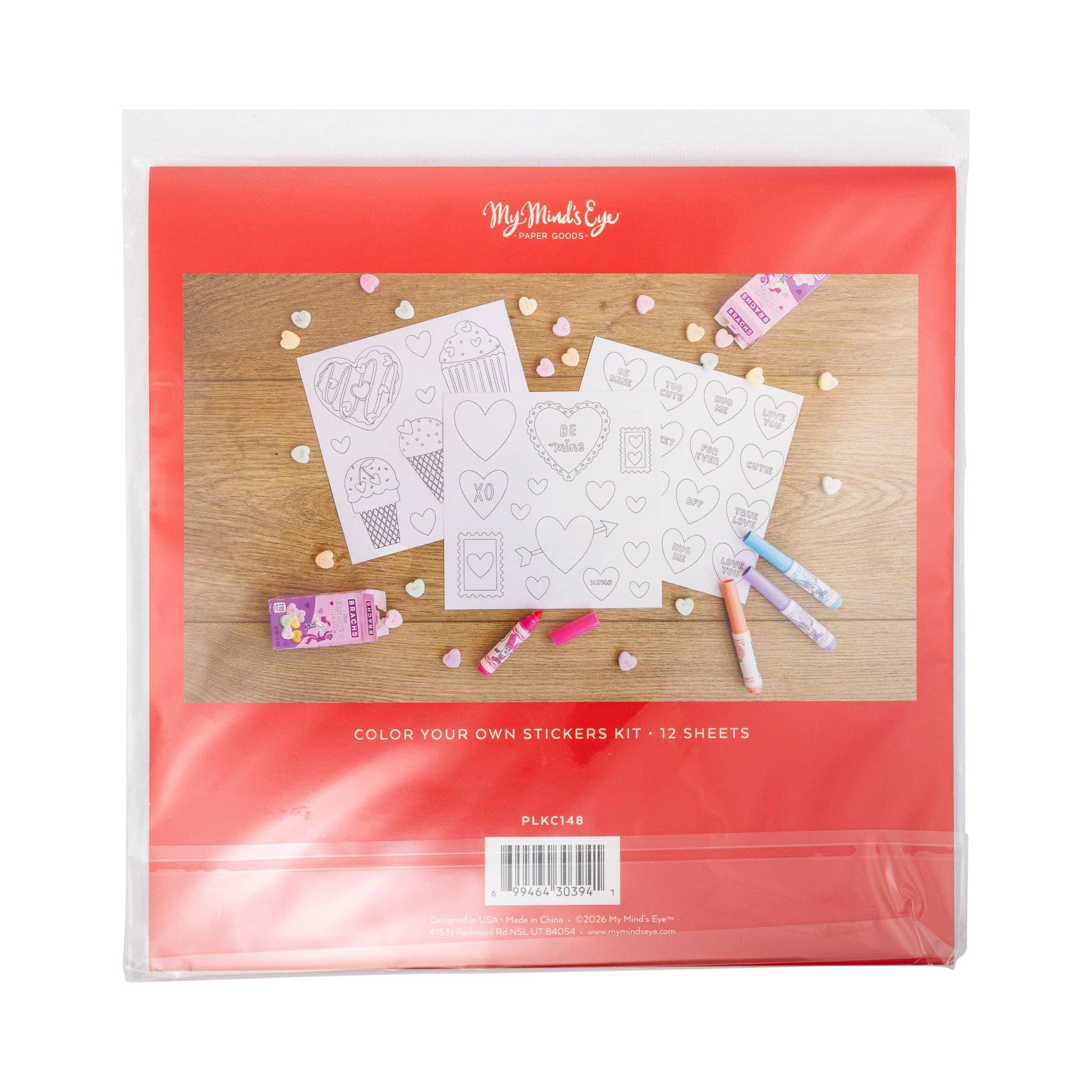 Color Your Own Valentine’s Stickers Kit (12 ct) - bubblegum market