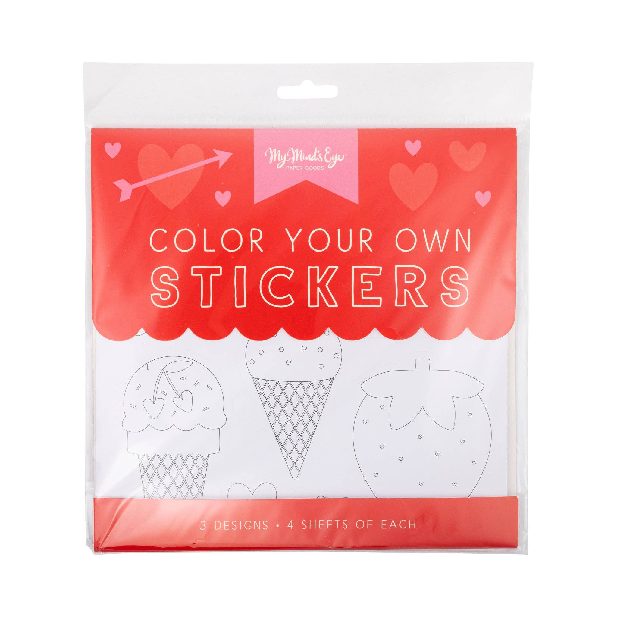 Color Your Own Valentine’s Stickers Kit (12 ct) - bubblegum market