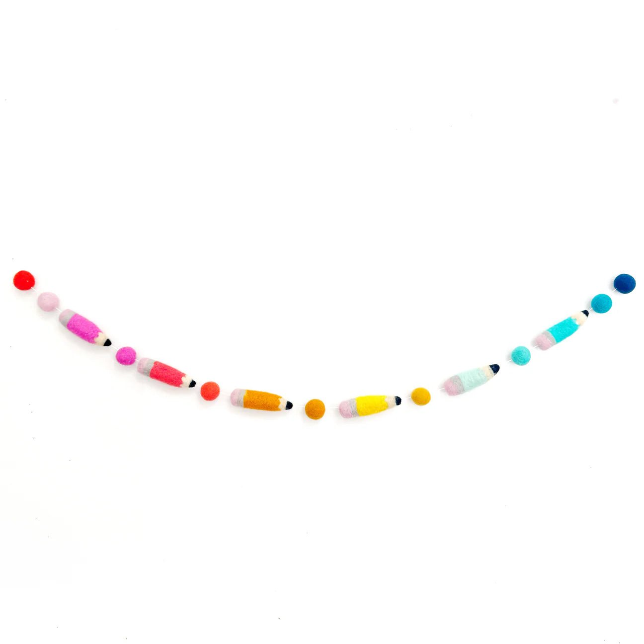 Colored Pencil Felt Garland - bubblegum market
