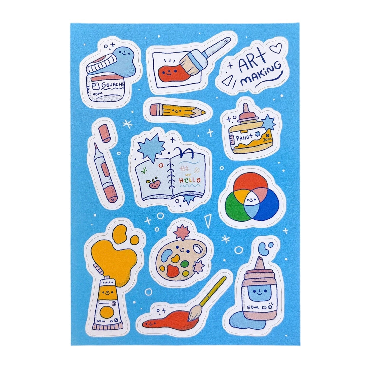 Colorful Artsy Friends Stickers - bubblegum market