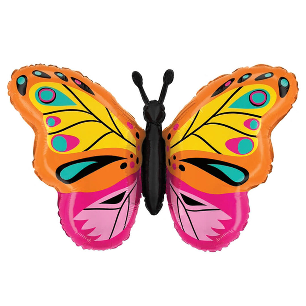 colorful-butterfly-foil-balloon-30-inches-orange-yellow-magenta-pink-teal-aqua