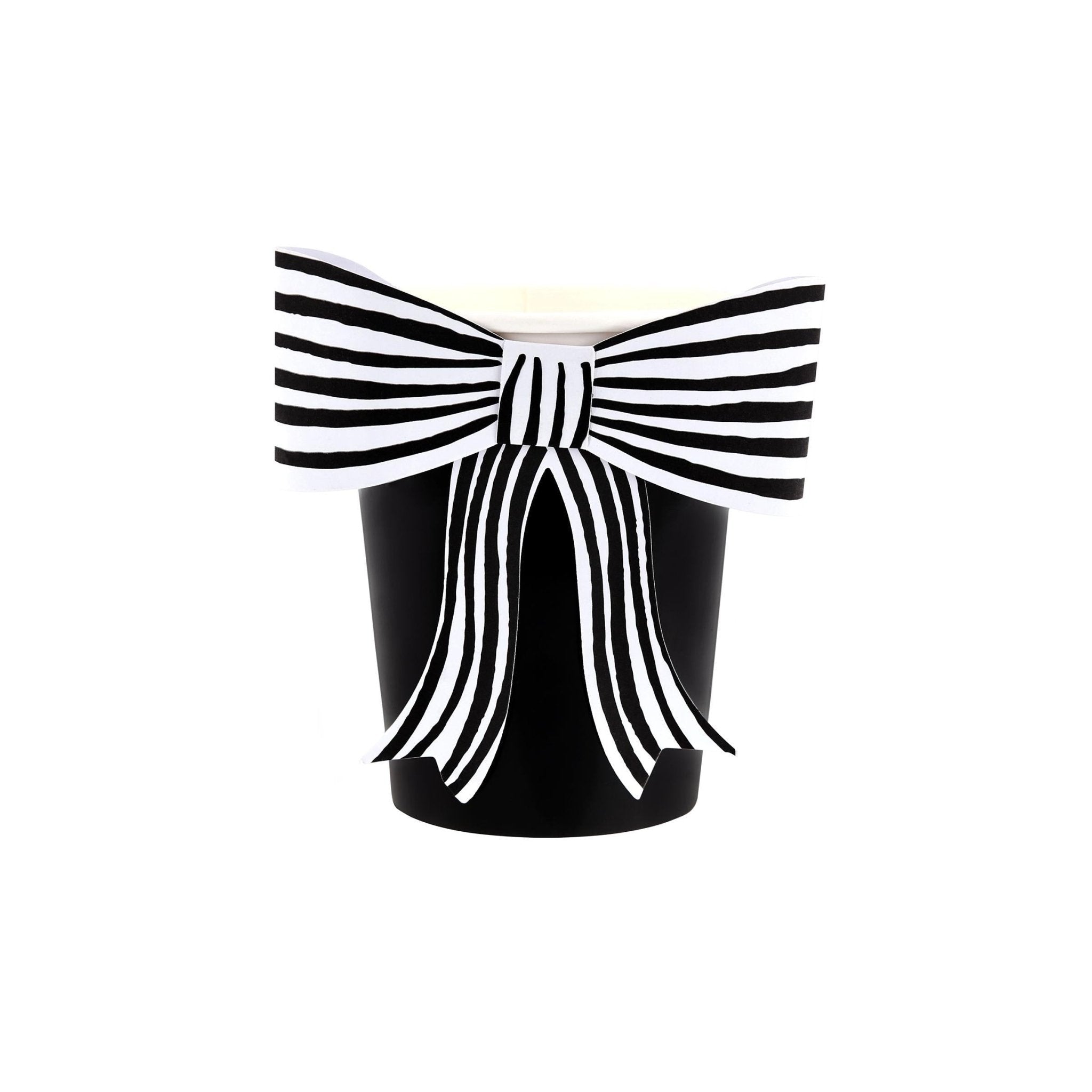 COMING SOON: Meri Meri Party Black & White Stripy Bow Cups - bubblegum market