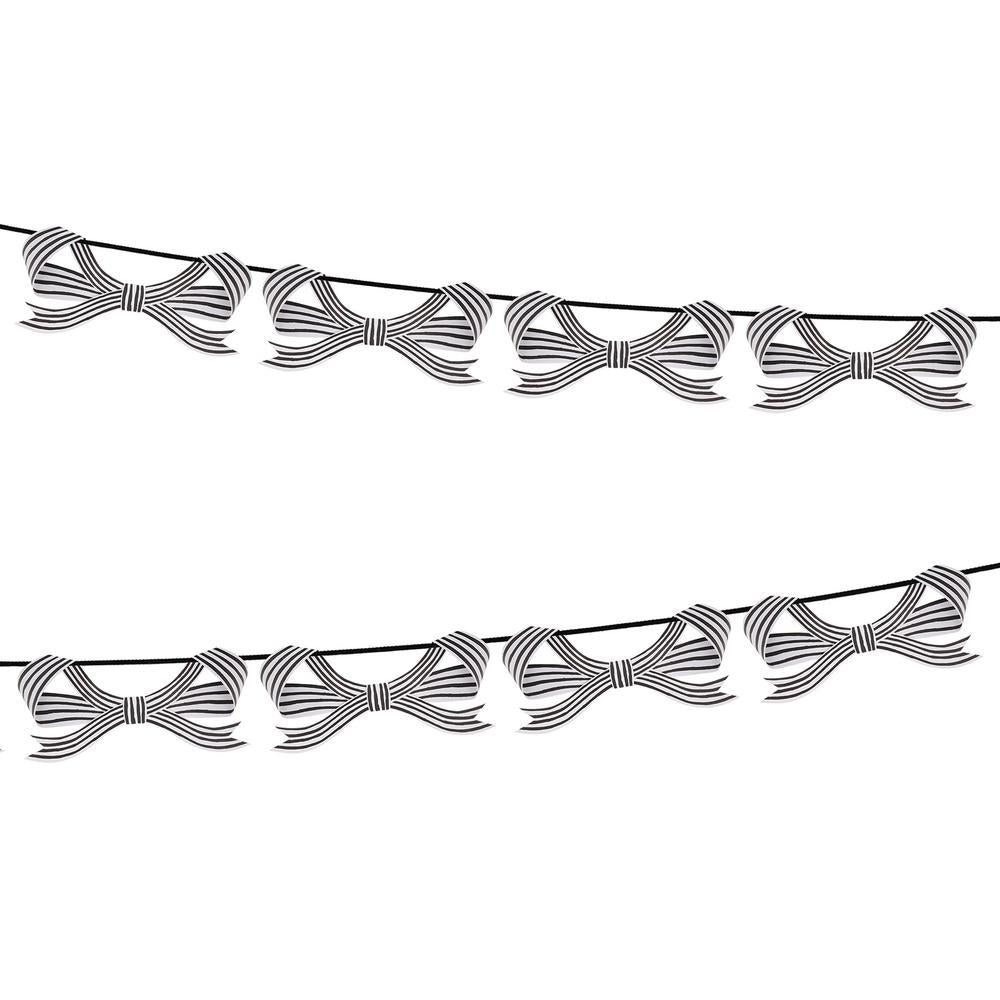 COMING SOON: Meri Meri Party Black & White Stripy Bow Garland - bubblegum market