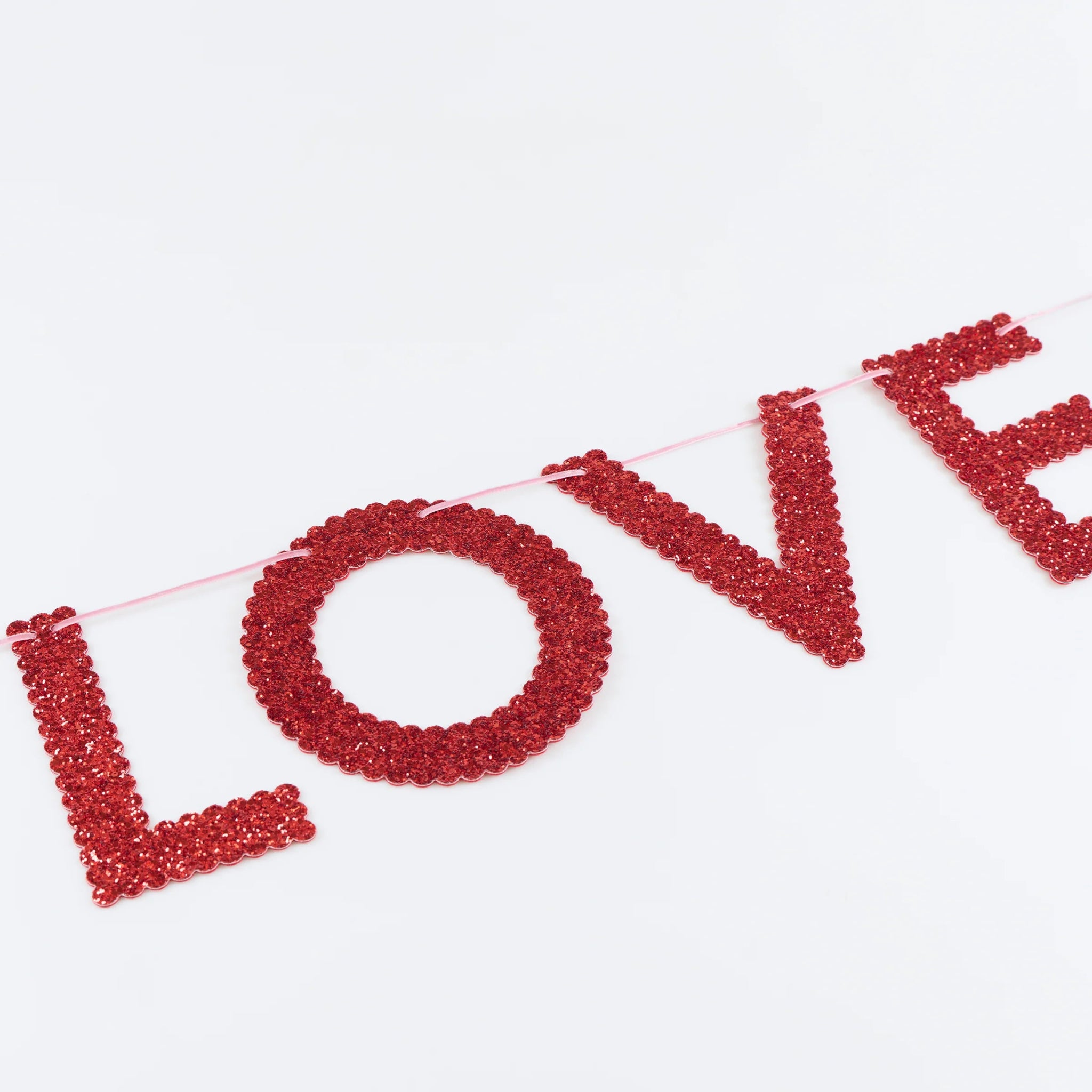 COMING SOON: Meri Meri Party Glittered Fabric LOVE Garland - bubblegum market