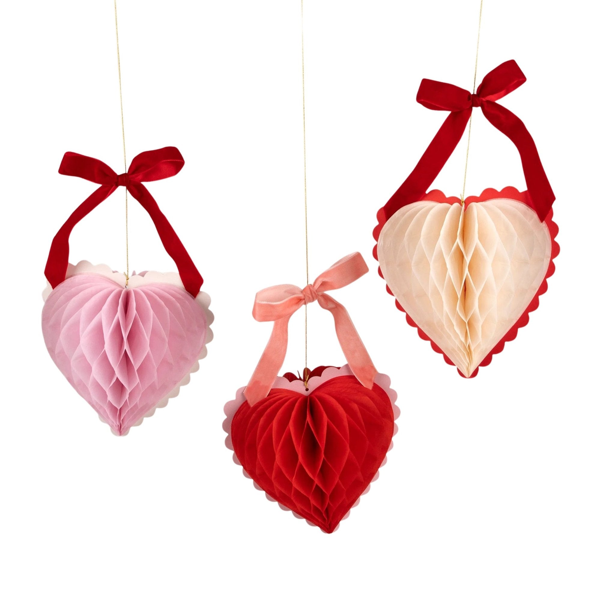 COMING SOON: Meri Meri Party Honeycomb Heart Decorations (Set of 8) - bubblegum market