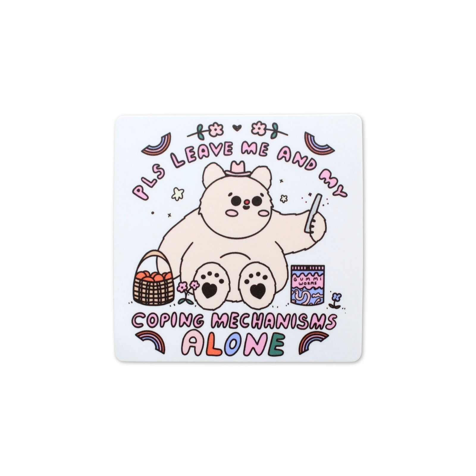 Coping Mechanisms Vinyl Sticker - bubblegum market