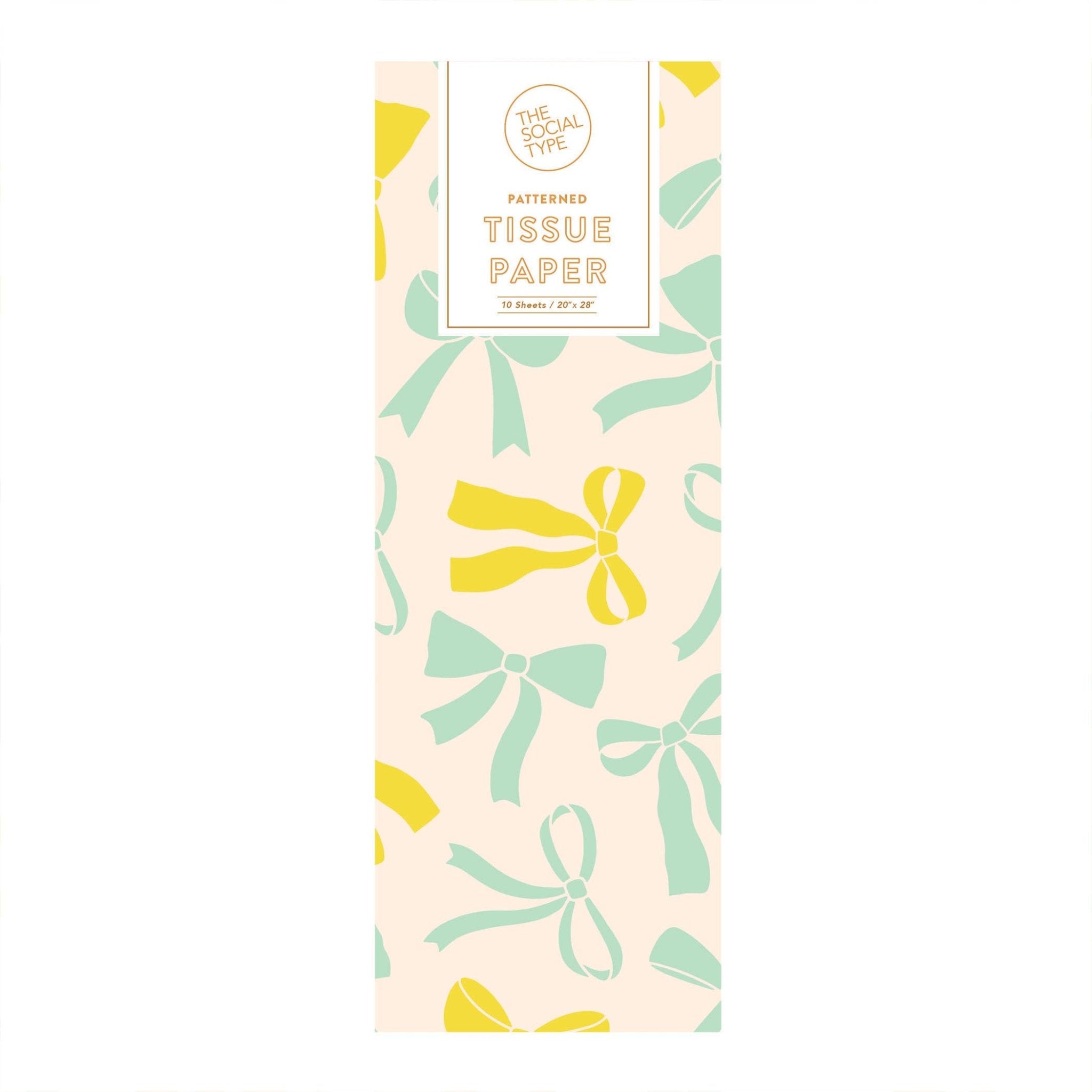 Coquette Mint Ribbon Tissue Paper - bubblegum market