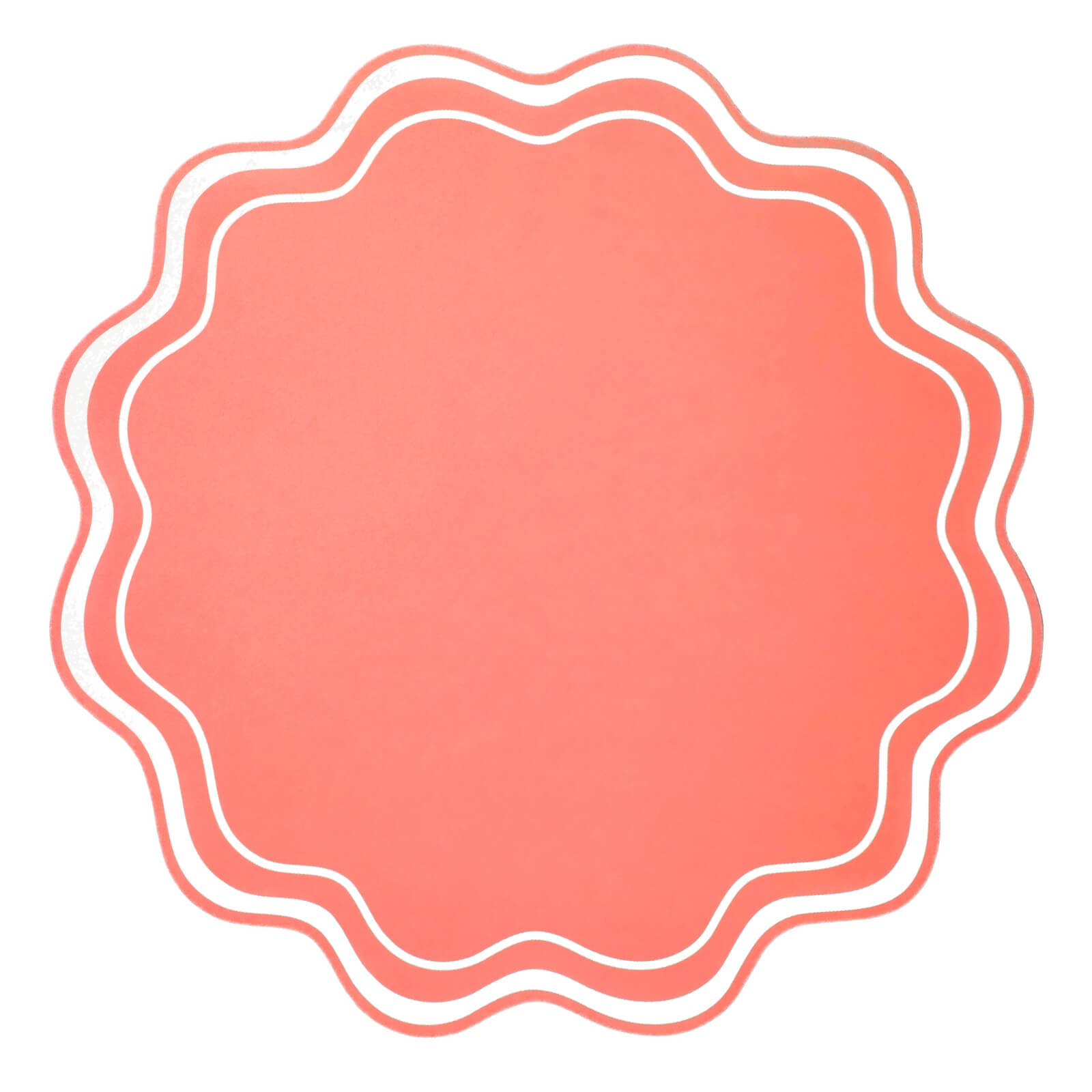 Coral Wavy Scallop Paper Placemats - bubblegum market