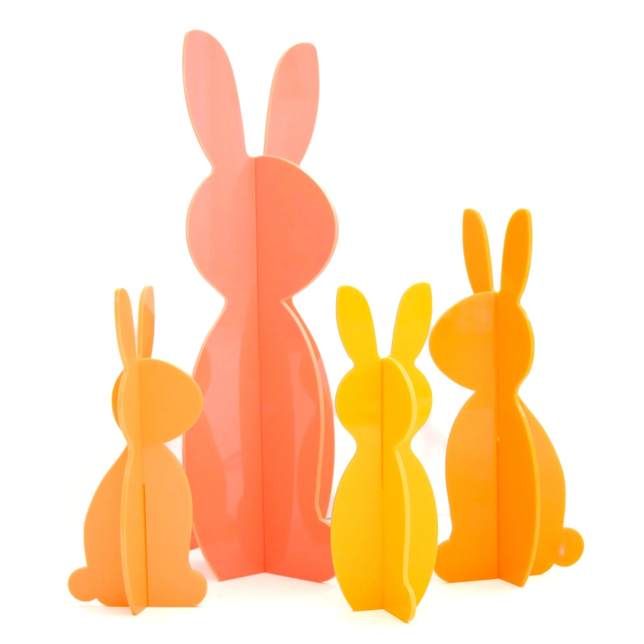 Coral & Yellow Acrylic Bunny Set (Set of 4) - bubblegum market
