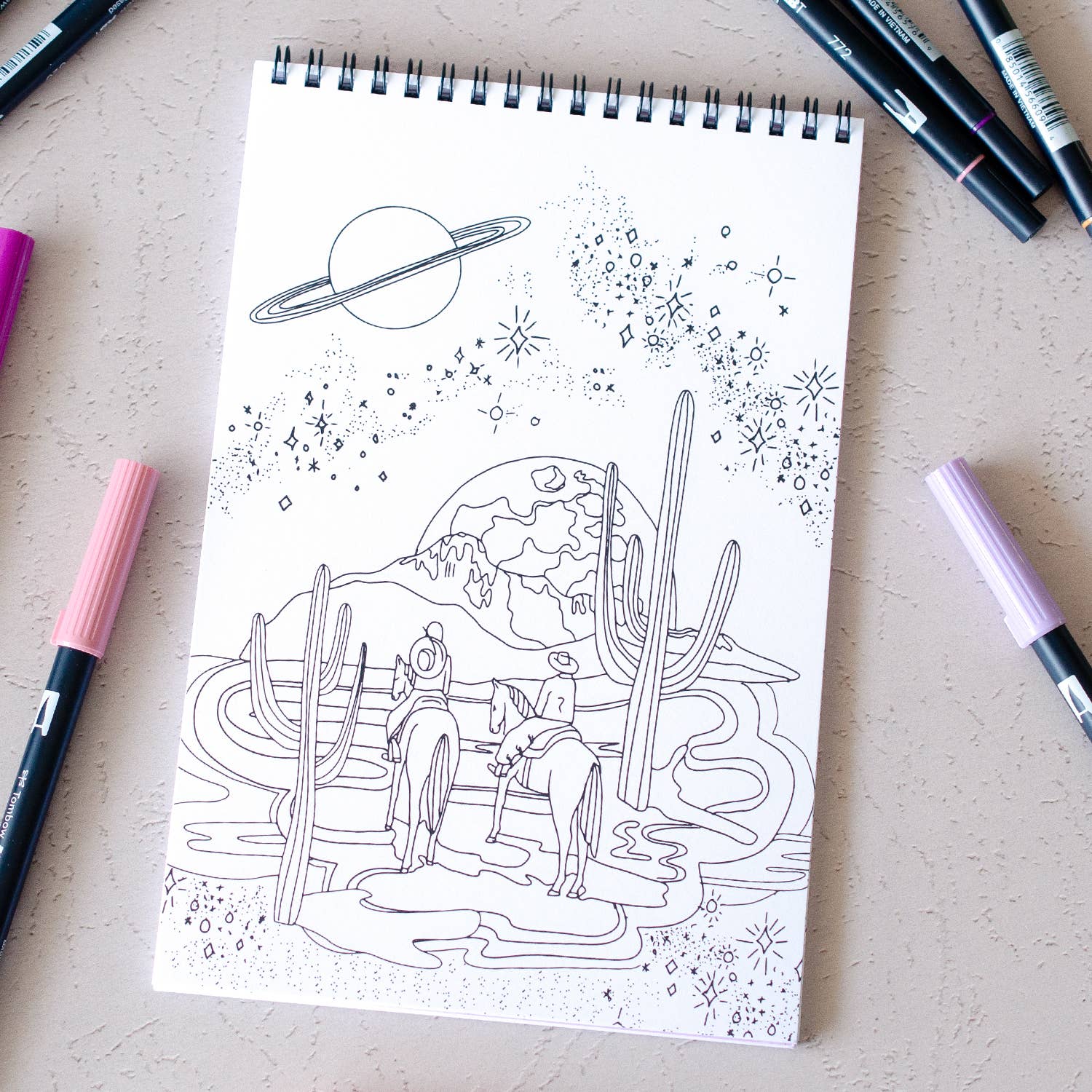 Cosmic Cowgirl Premium Coloring Book - bubblegum market