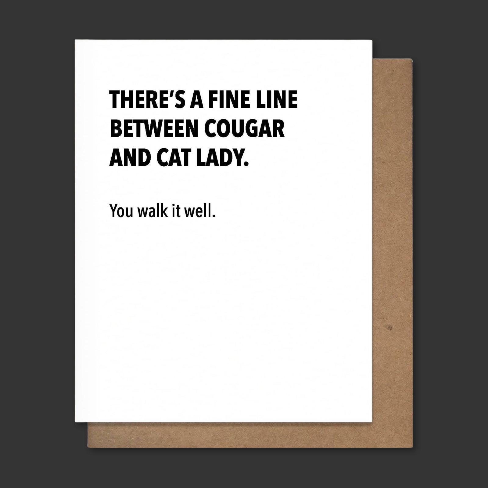 COUGAR CAT LADY Letterpress Greeting Card - bubblegum market