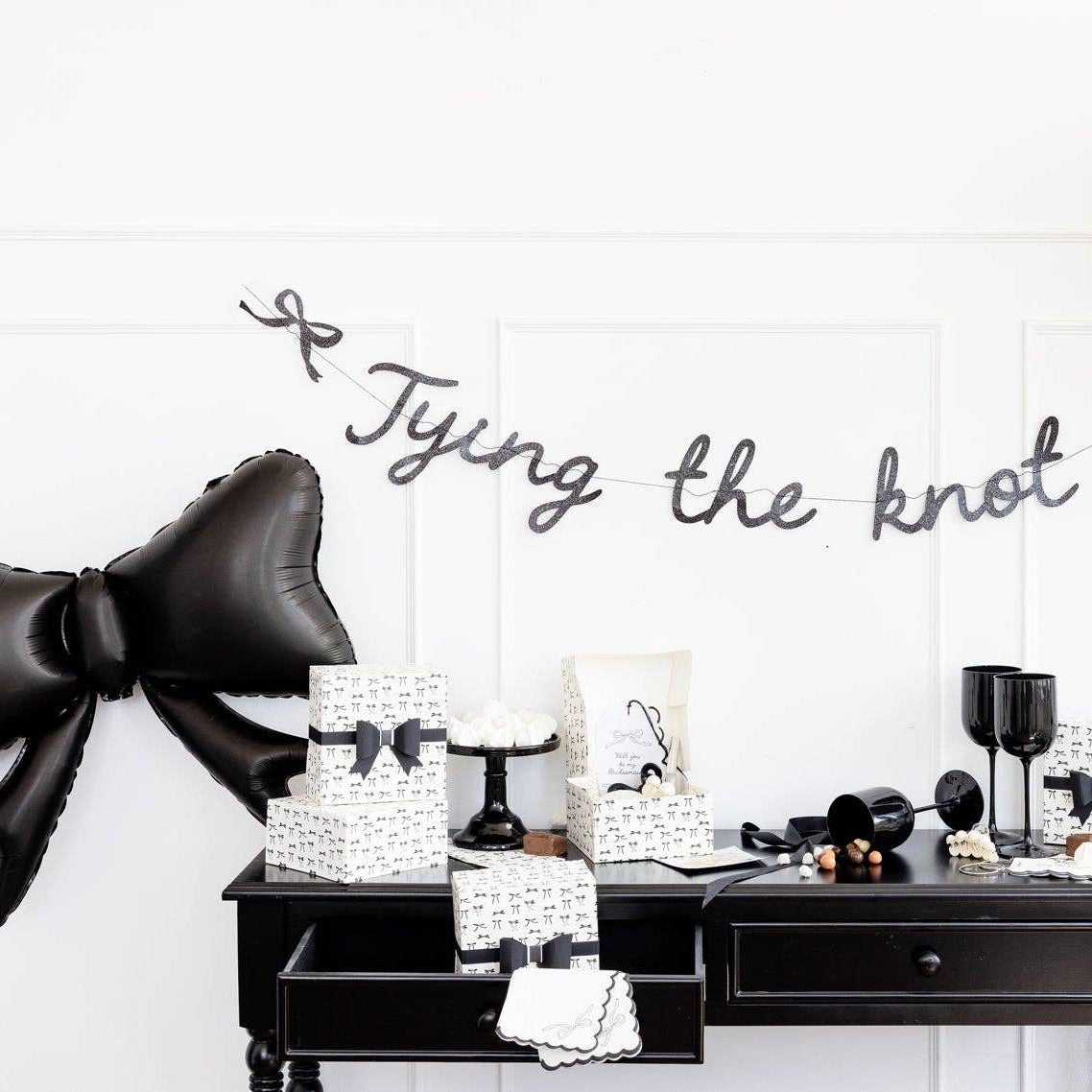 Cream & Black Bow Guest Napkins - bubblegum market