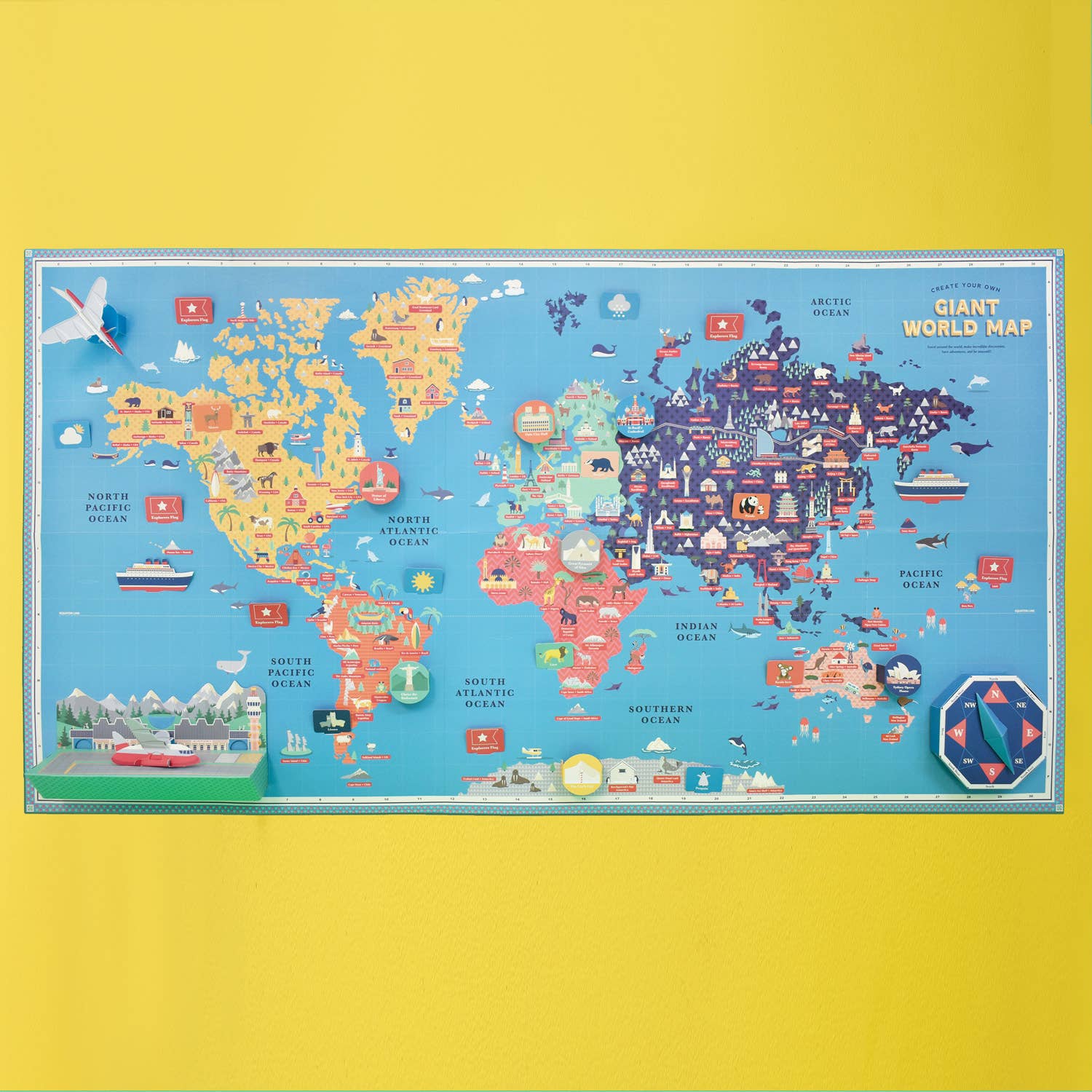 Create Your Own Giant World Map Kit - bubblegum market
