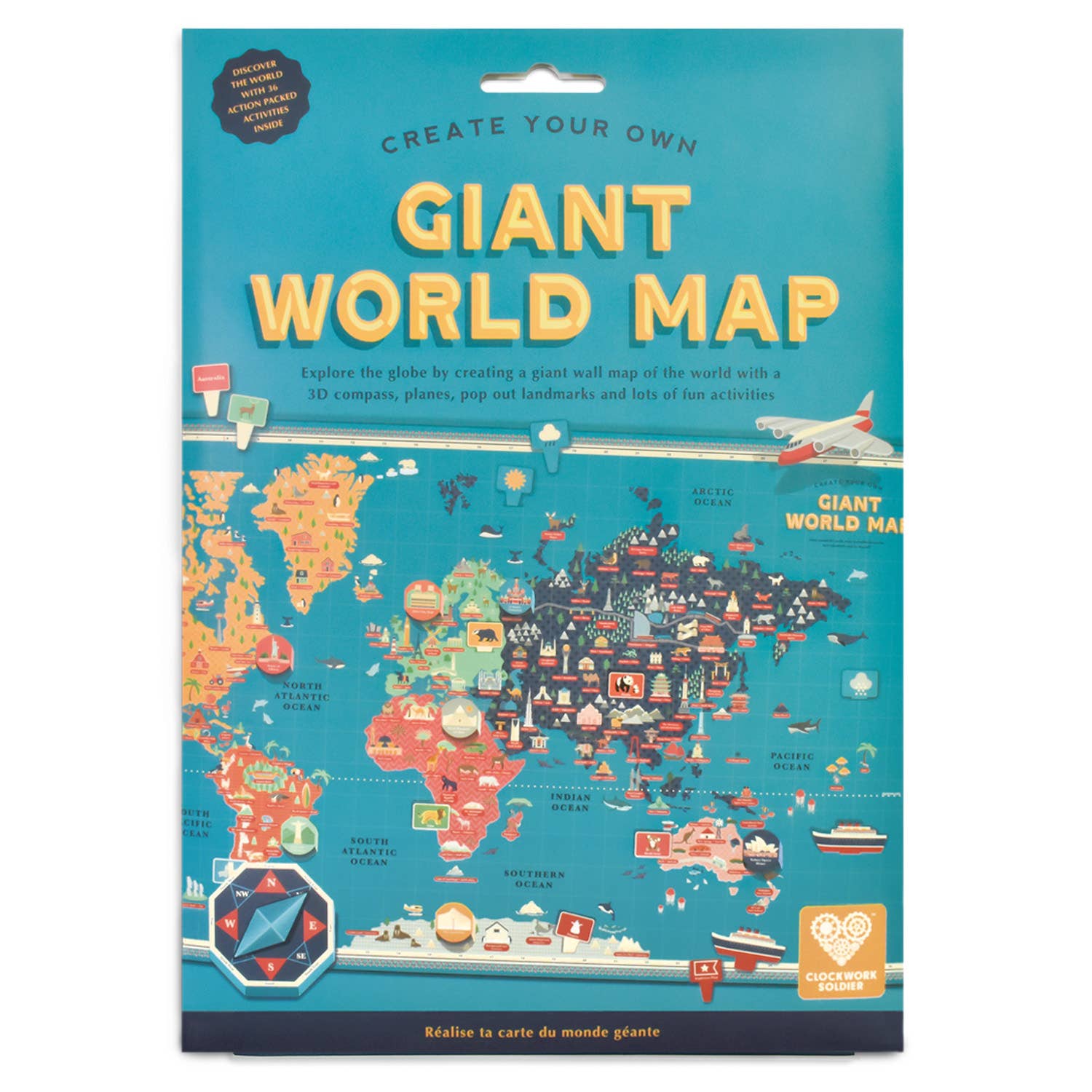 Create Your Own Giant World Map Kit - bubblegum market